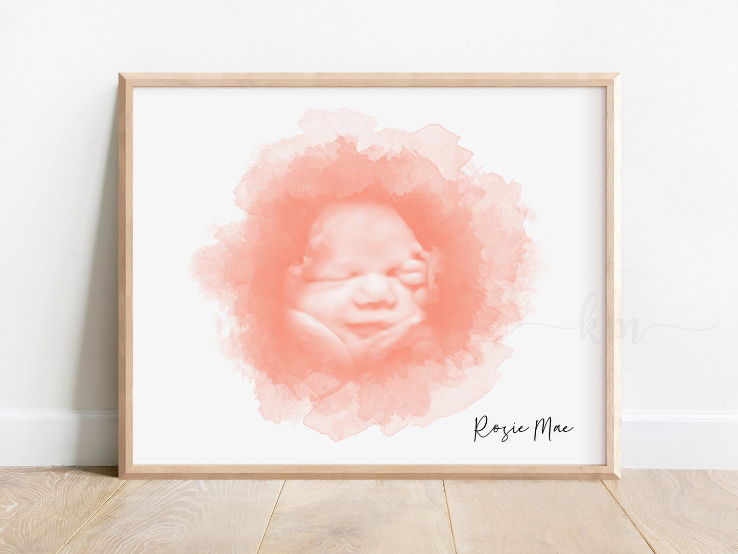 Custom 3D ultrasound print with baby’s name and birth details