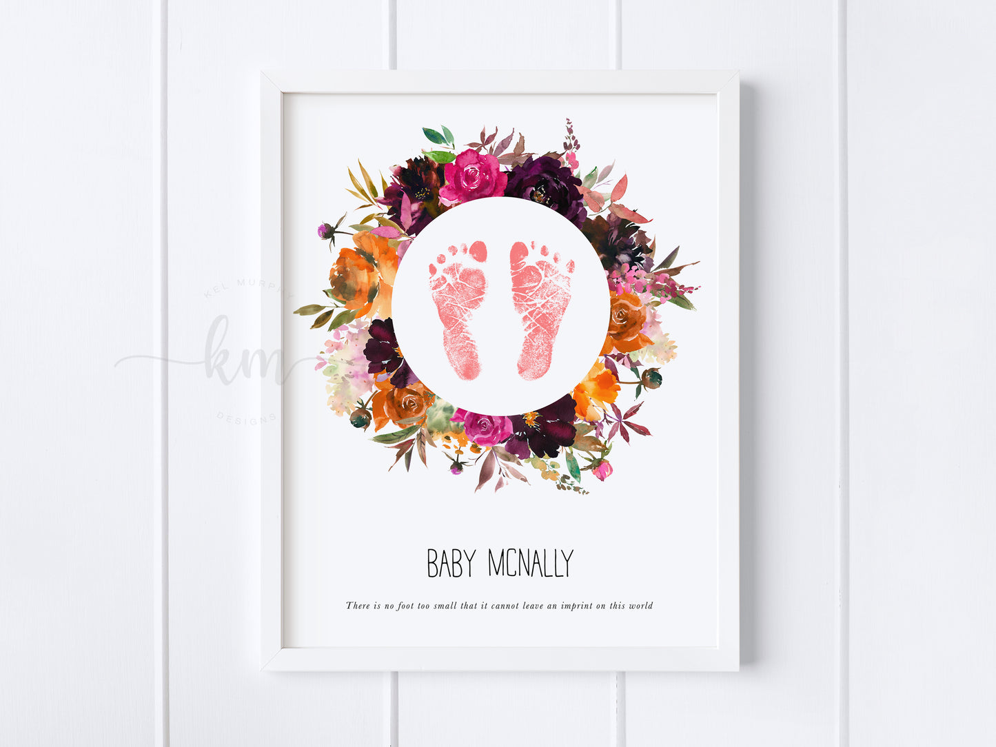 Fall baby loss gift featuring your baby’s footprints – meaningful keepsake print