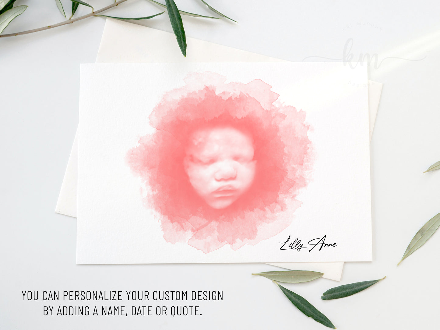 Hand-painted 3D ultrasound keepsake for pregnancy loss memorial