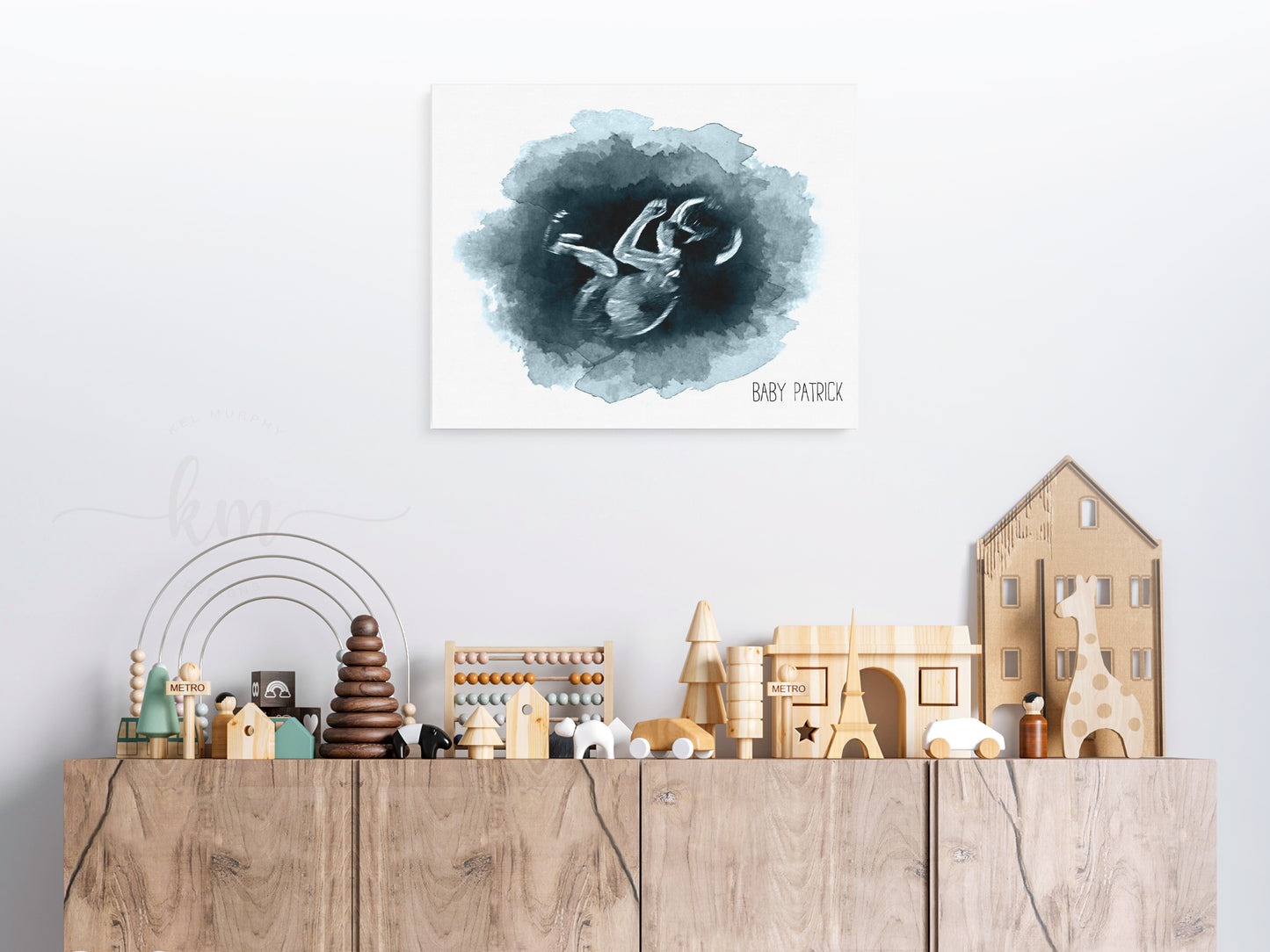 Custom oval ultrasound keepsake for memorial or baby shower gift