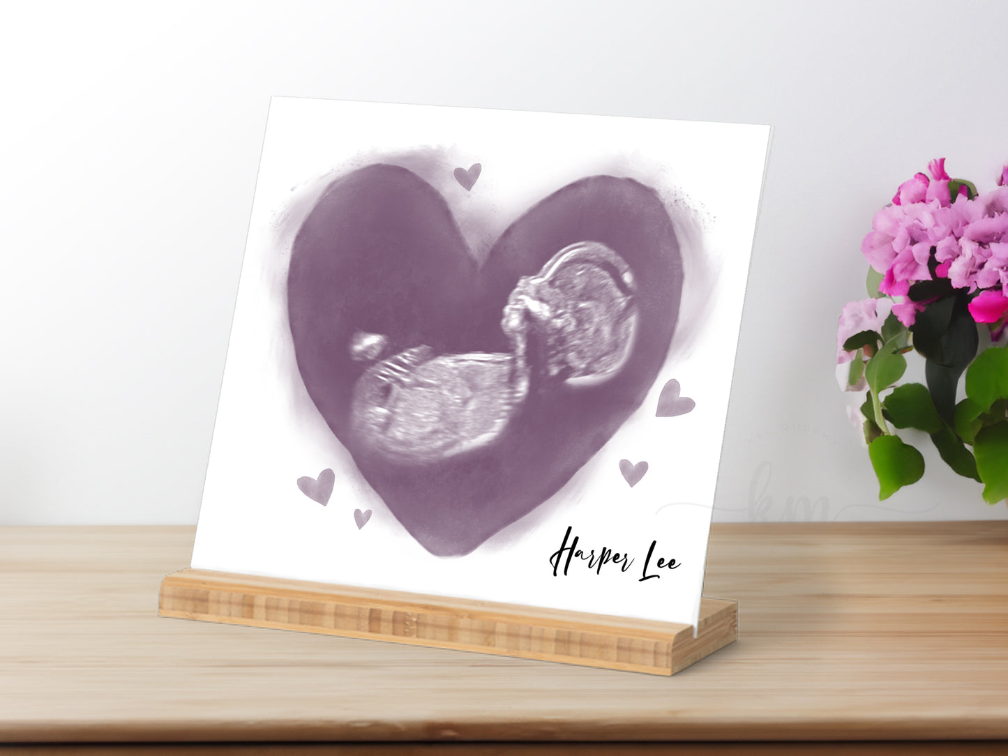 Hearts Watercolor Ultrasound Art
