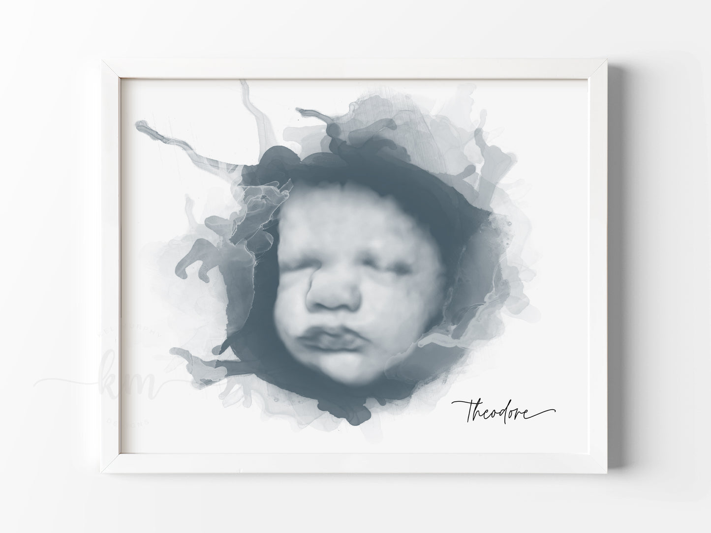 Personalized 3D ultrasound watercolor print for miscarriage gift