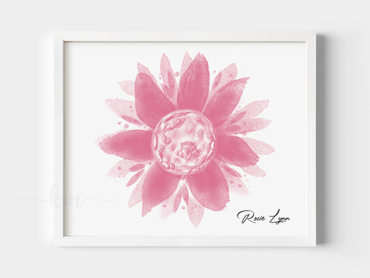 Watercolor flower embryo art for IVF or baby loss gift