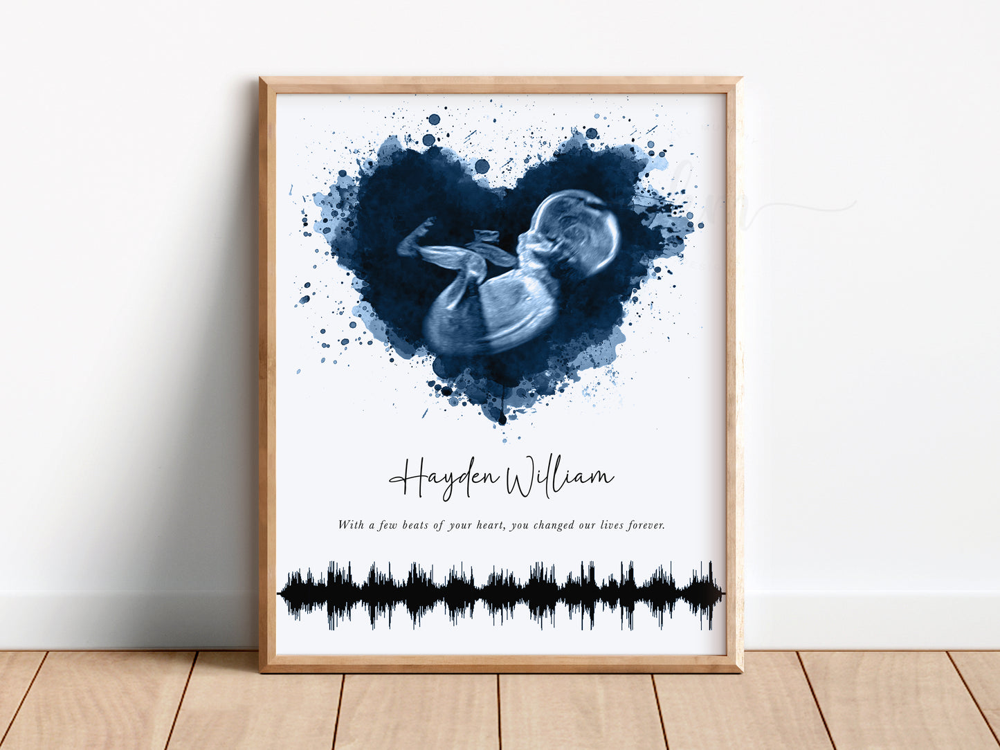 Splatter Heart Ultrasound Art with Baby Heartbeat