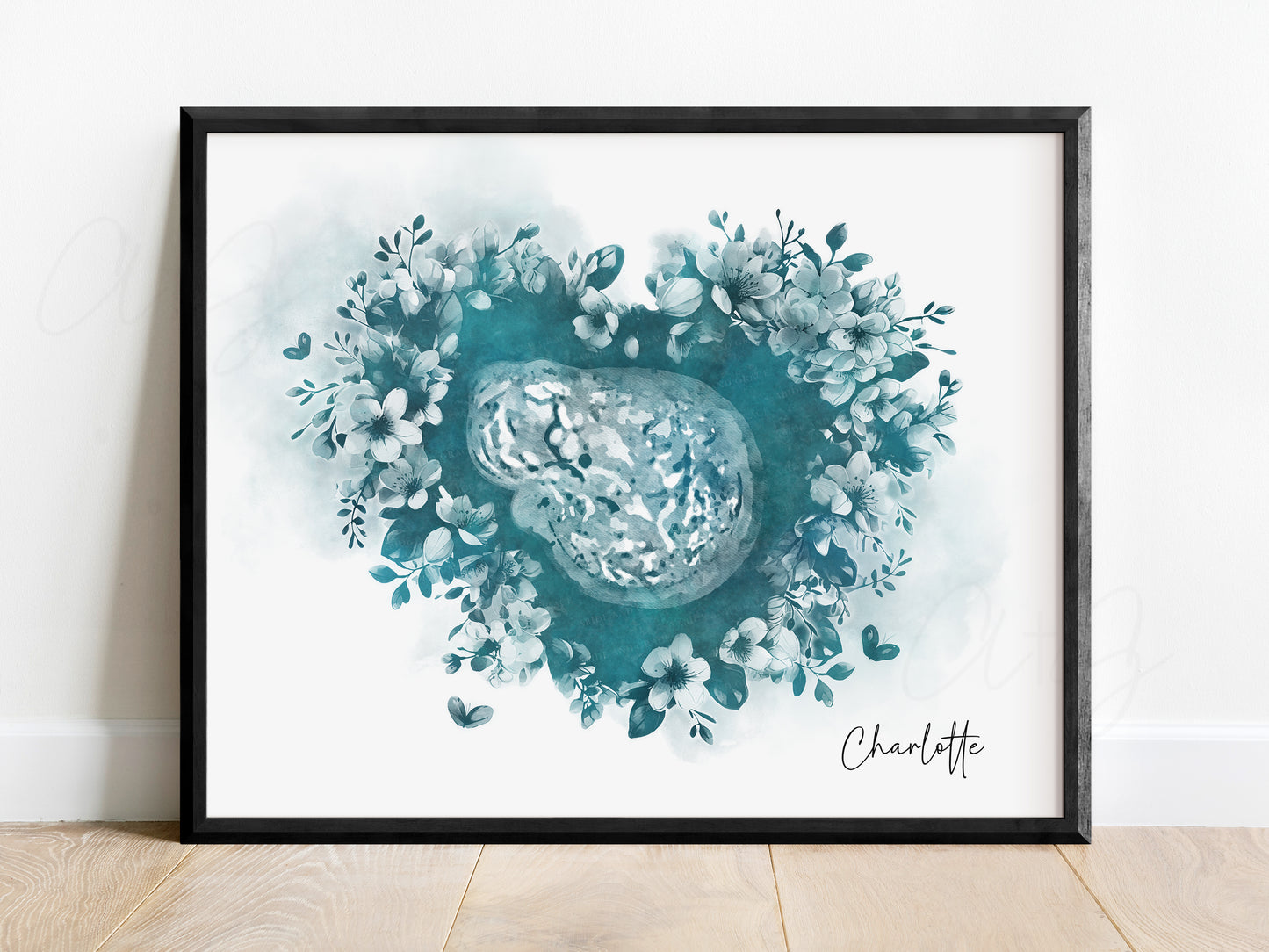 Blossom Heart IVF embryo art keepsake for pregnancy loss memorial