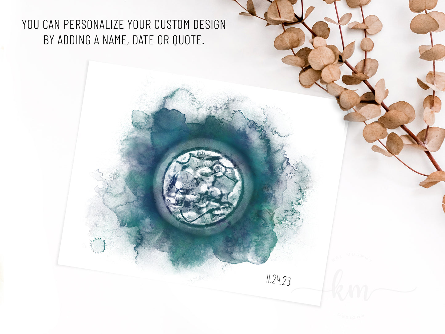 Hand-Painted Watercolor IVF Embryo Art