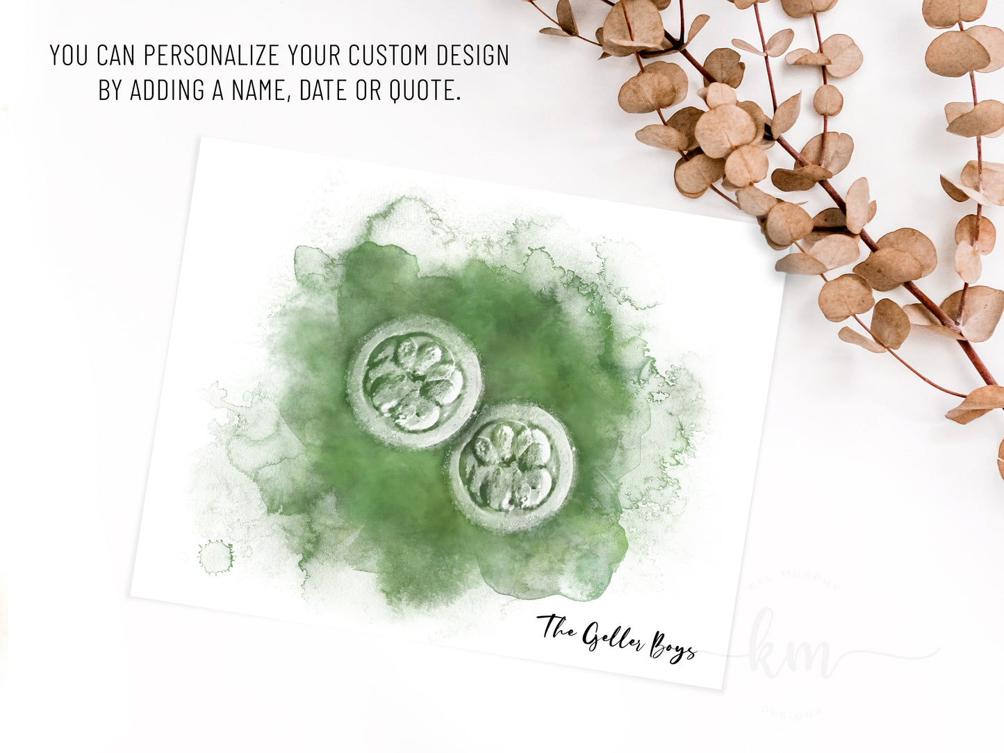 Hand-Painted Watercolor Twins IVF Embryo Art