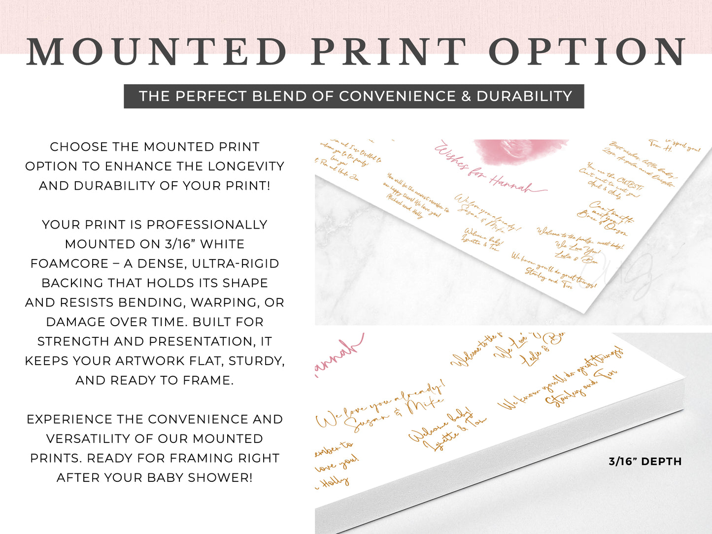 Mounted Print Option for baby shower guestbook print ultrasound art