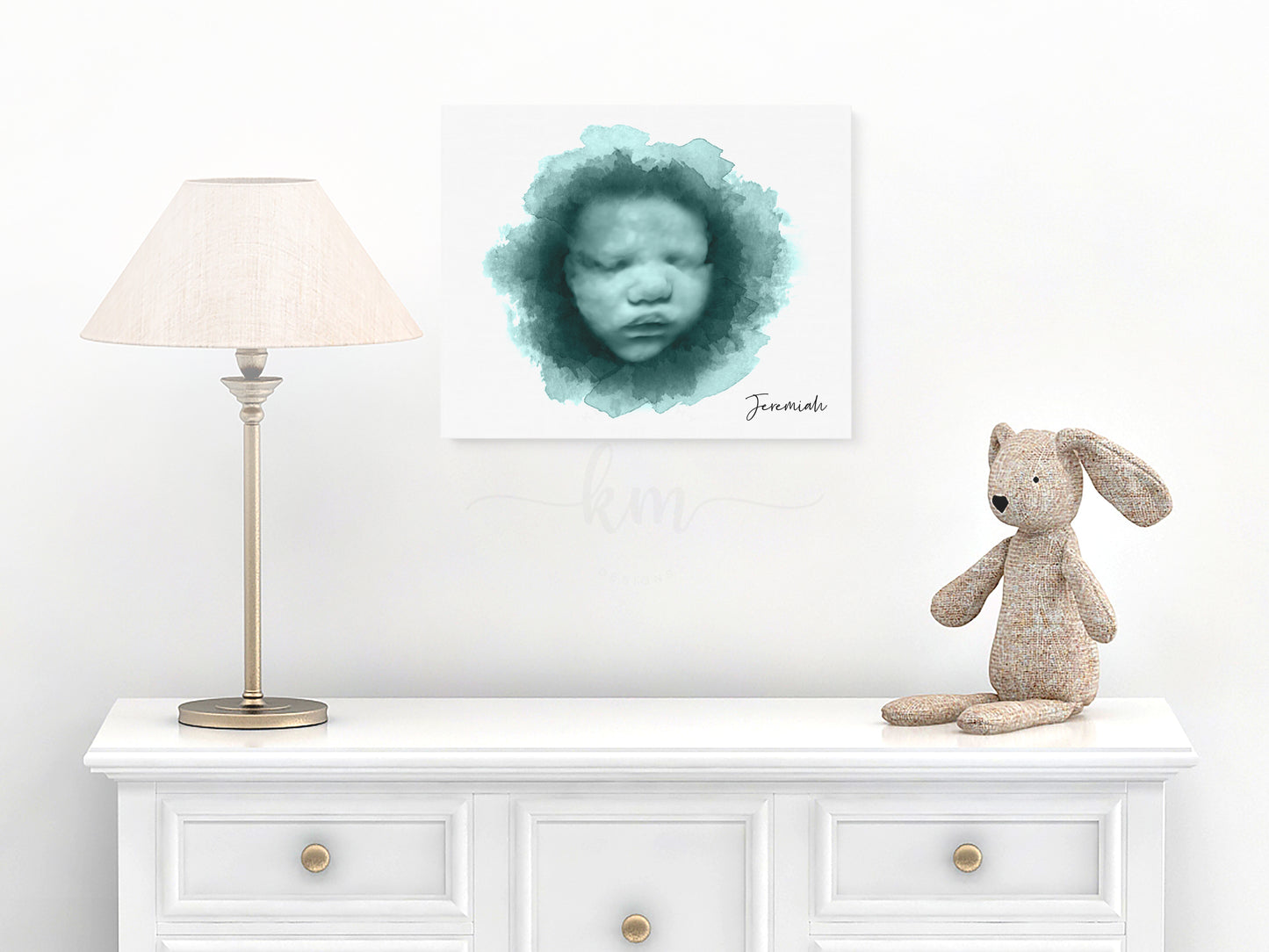 Memorial circle 3D ultrasound art with custom wording and Scripture