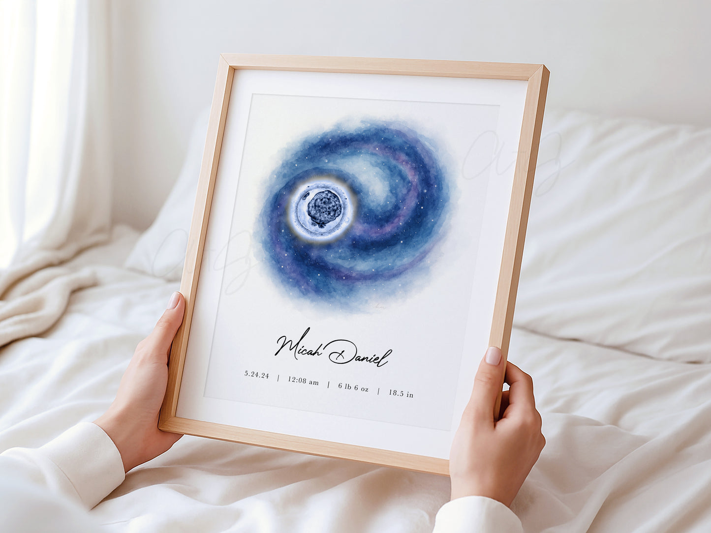 Christian embryo galaxy artwork for IVF parents or miscarriage memorial