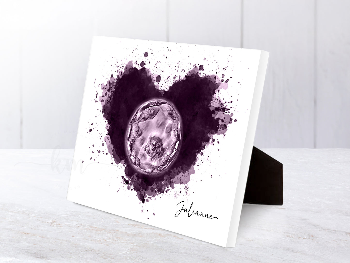 Memorial embryo watercolor print personalized with name or Bible verse