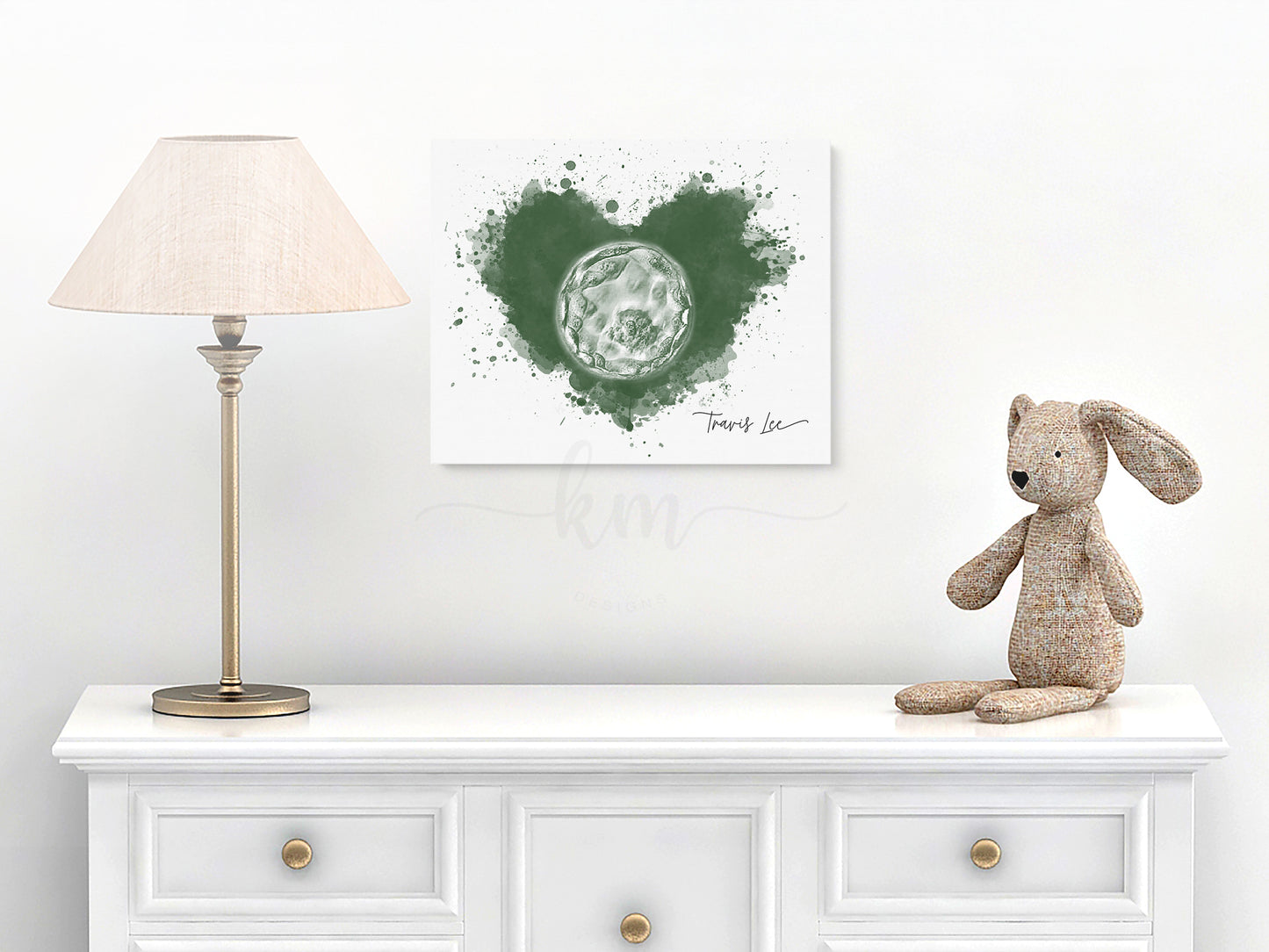 Splatter heart watercolor embryo art for honoring pregnancy loss or celebrating IVF