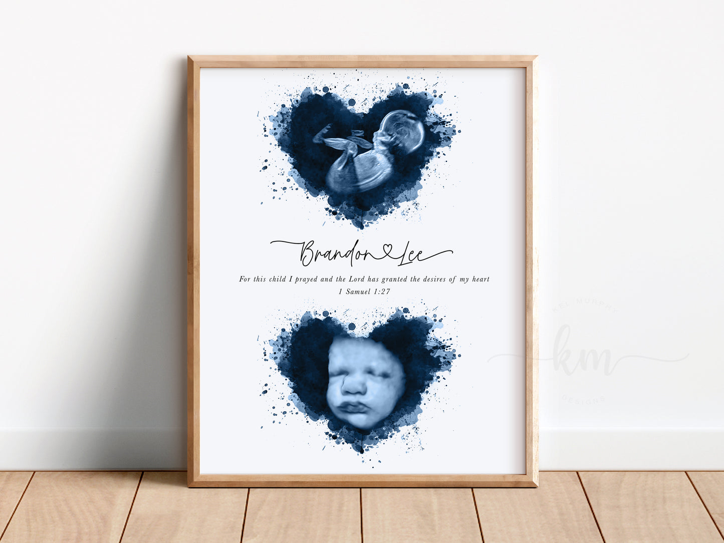 Two Splatter Hearts Ultrasound Art (Vertical)