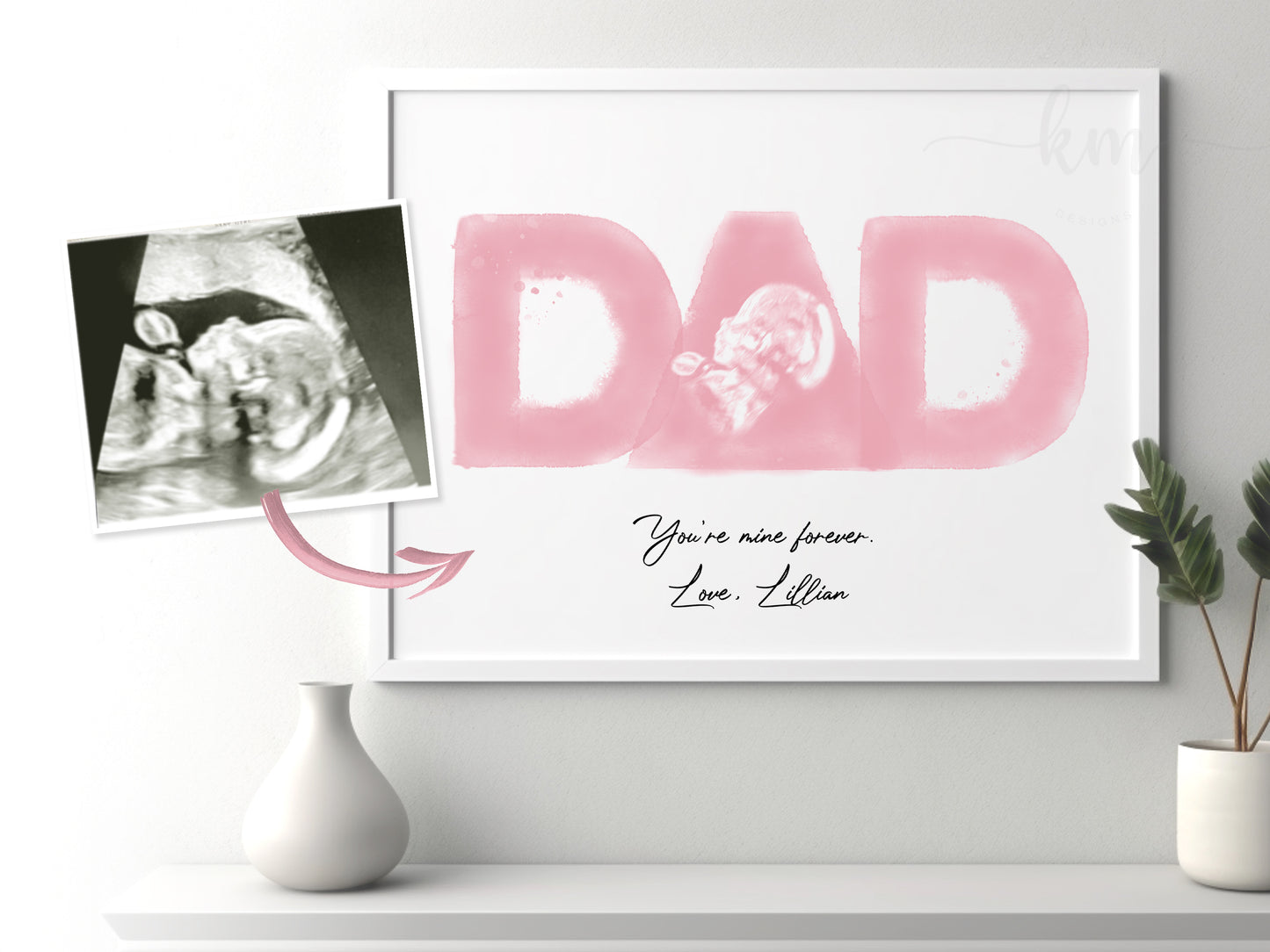 New dad ultrasound art for Father's Day, birthday, or dad gift