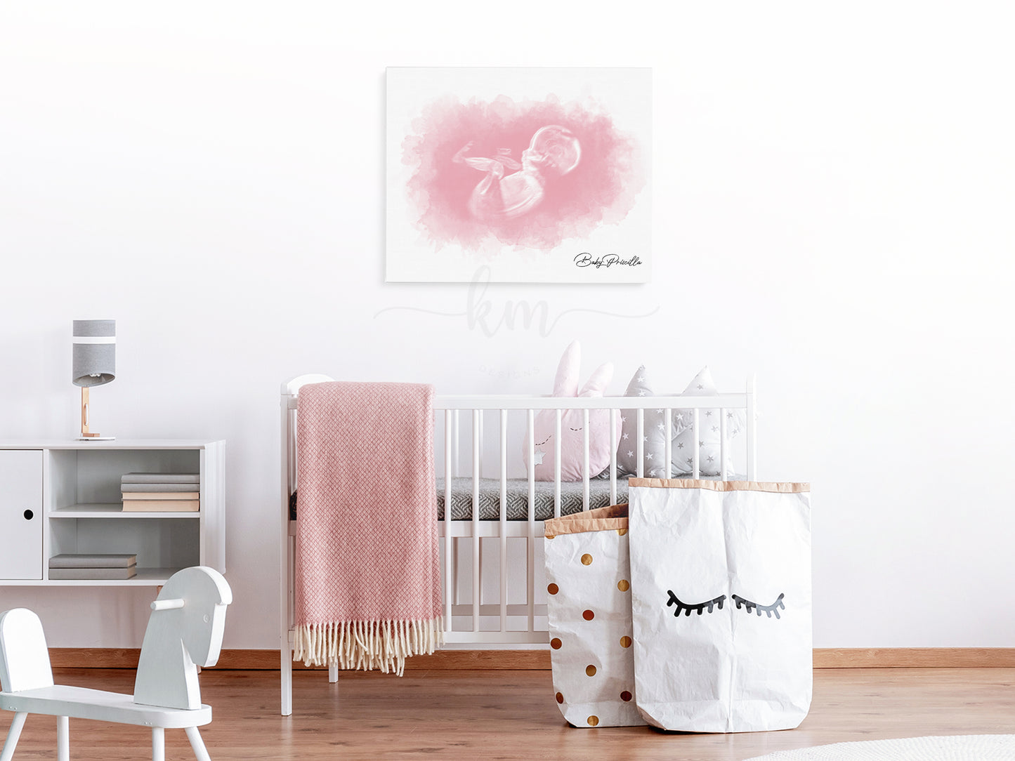 Rectangle ultrasound design for pregnancy loss or baby shower keepsake