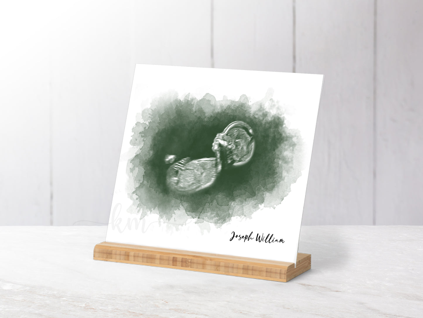 Custom rectangle ultrasound keepsake for memorial or baby shower gift