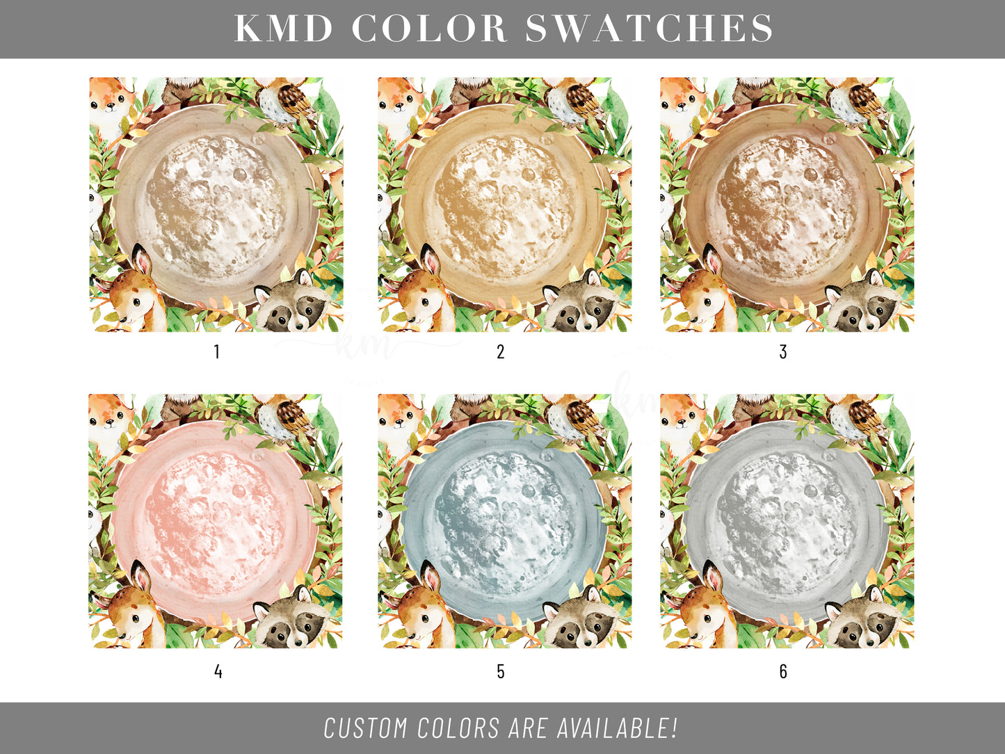 Hand-Painted Forest Animals Watercolor Embryo Art