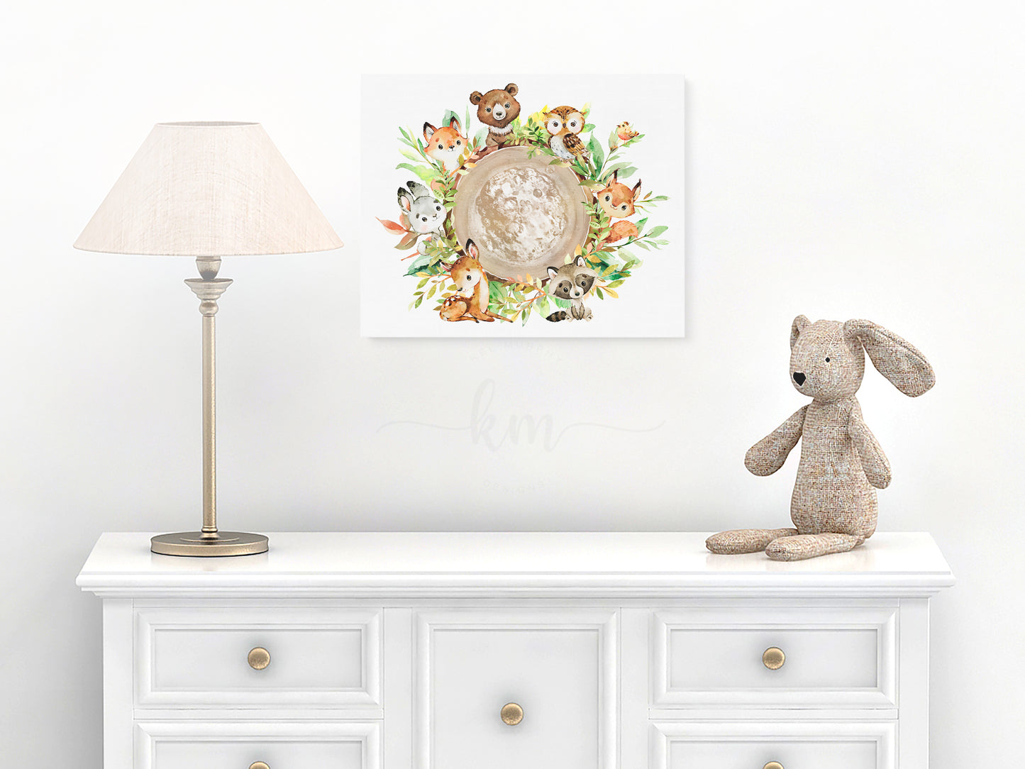 Hand-Painted Forest Animals Watercolor Embryo Art