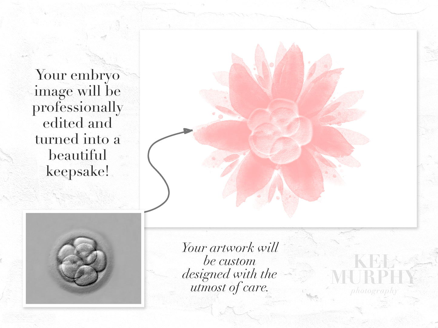 Custom watercolor embryo design for honoring pregnancy loss