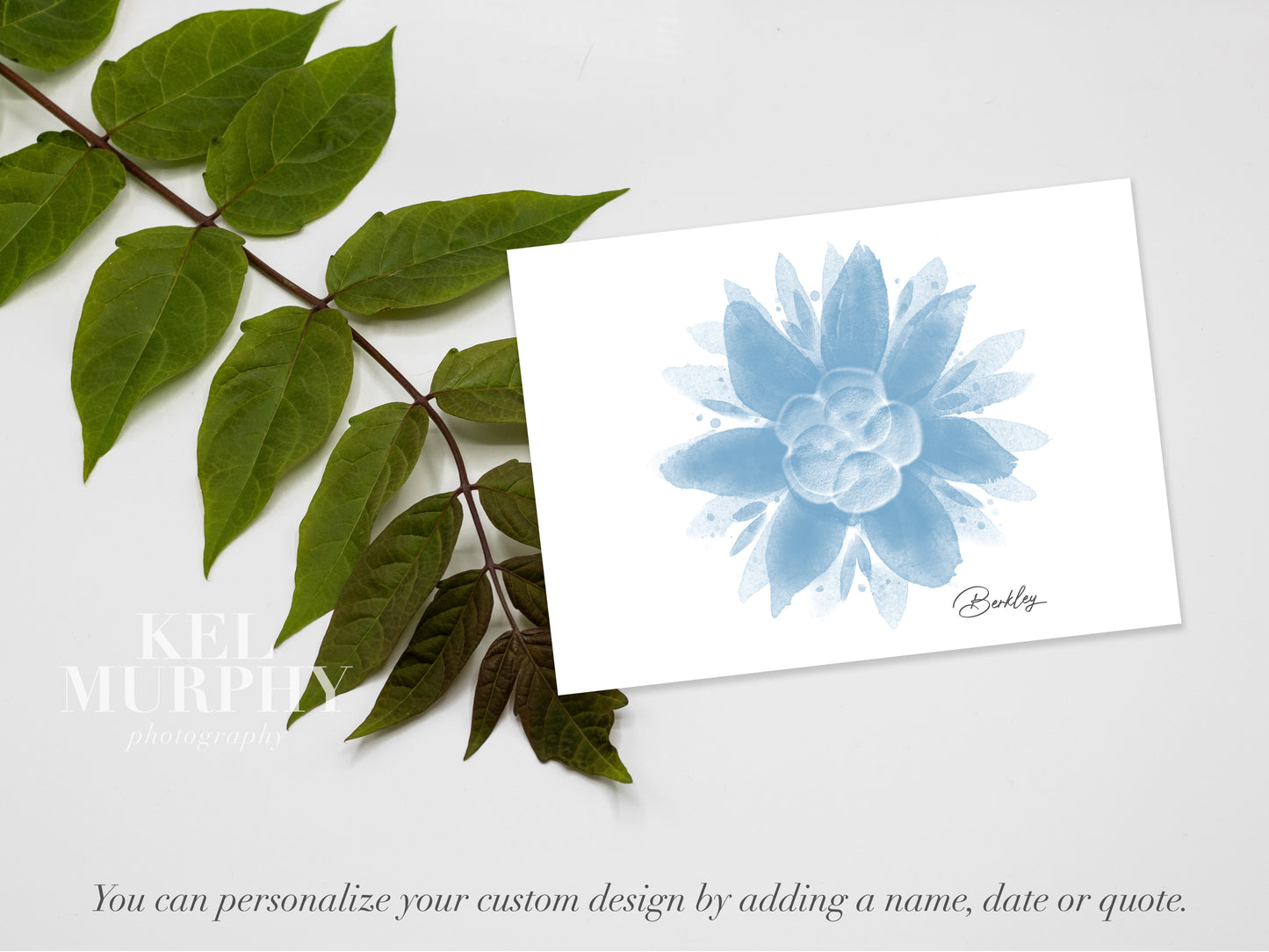 Flower watercolor embryo print for IVF journey or baby memorial