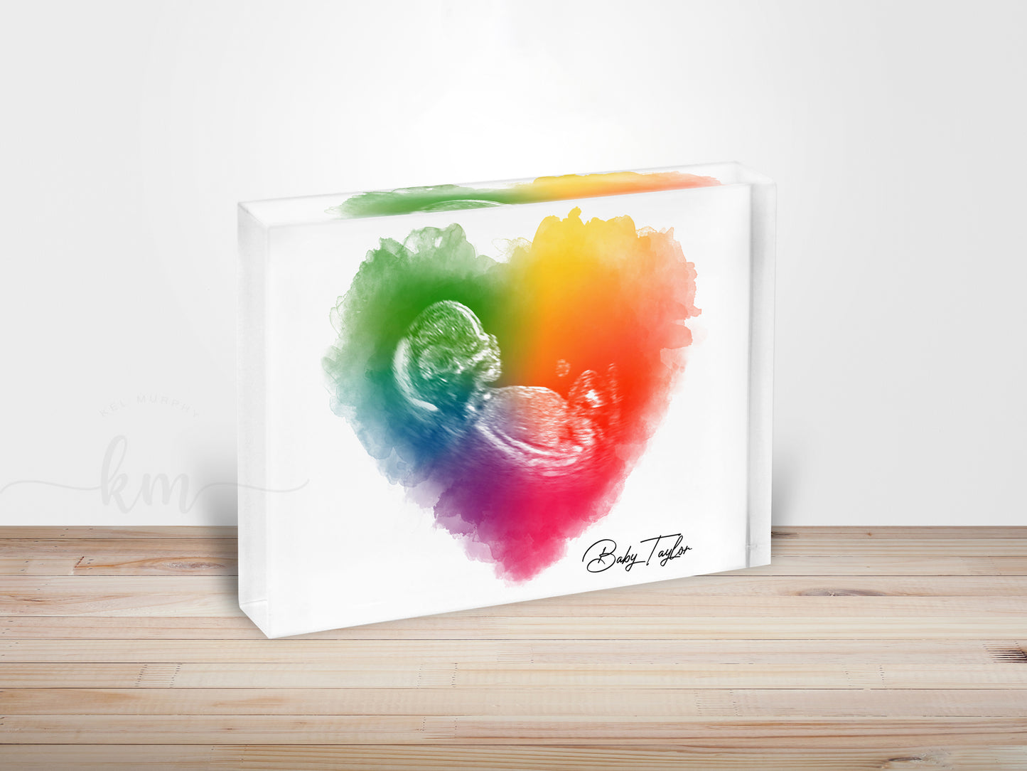 Personalized rainbow ultrasound design with baby’s name – baby loss or miscarriage gift