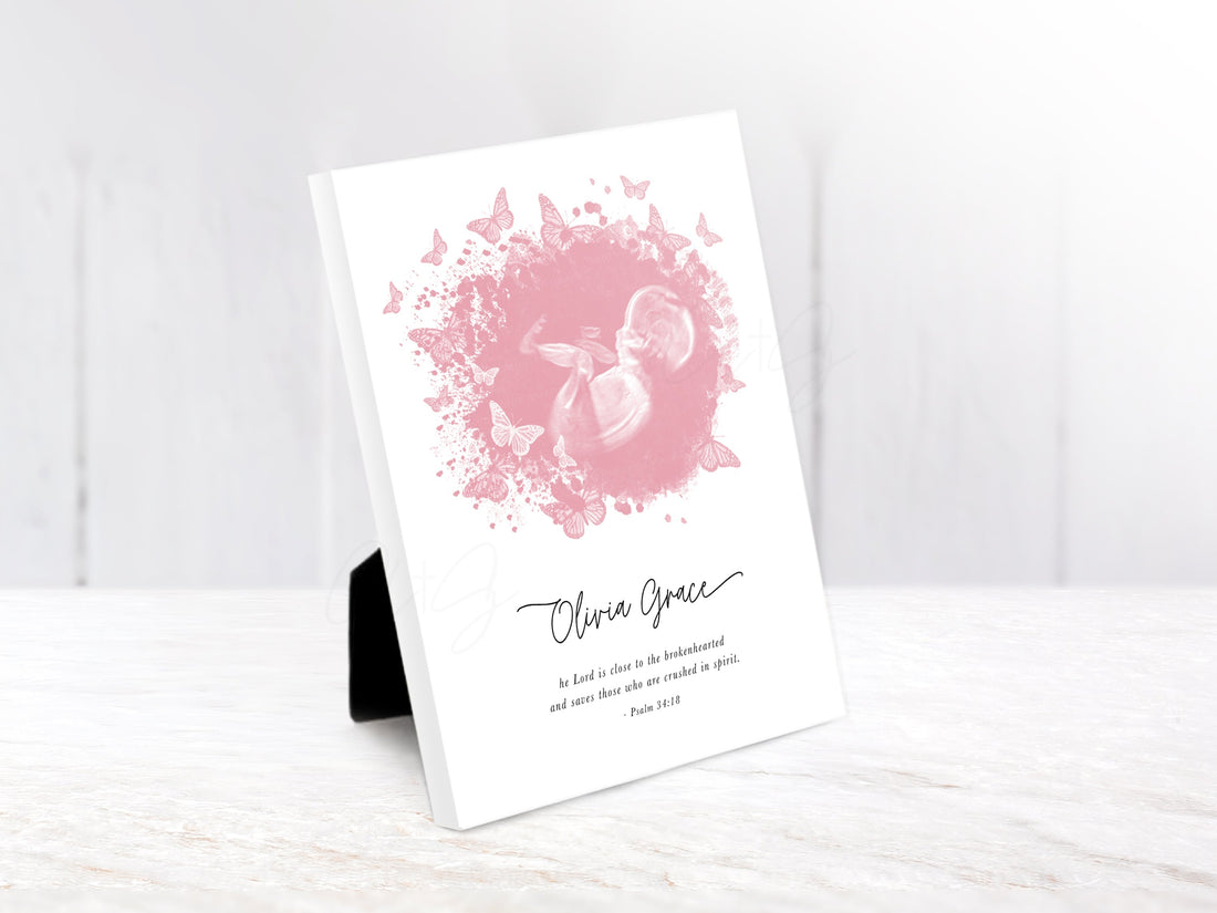 baby loss memorial artwork with ultrasound christian keepsake for pregnancy loss infant loss remembrance gift faith based comfort art for grieving mother