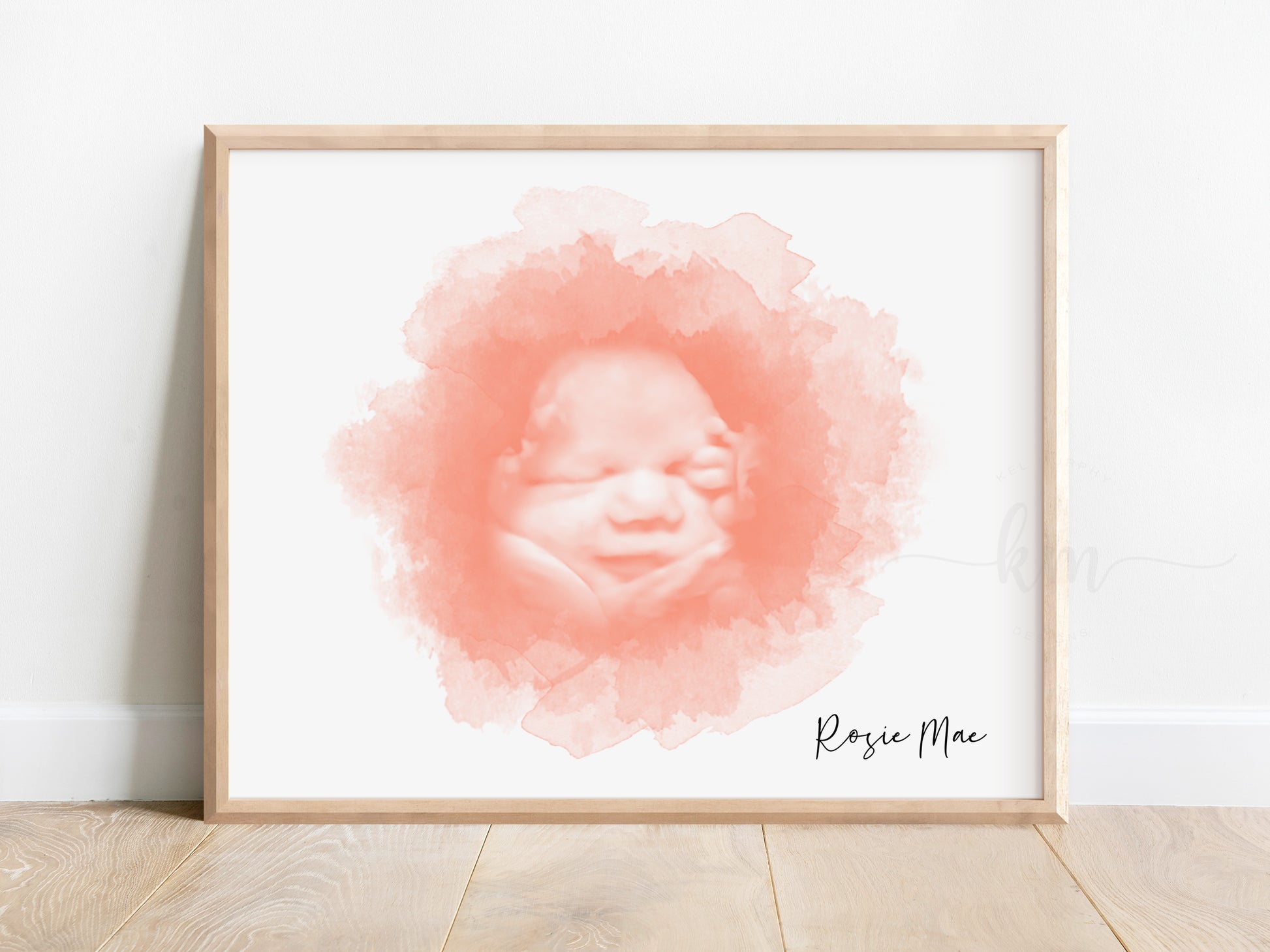 Custom 3D ultrasound print with baby’s name and birth details

