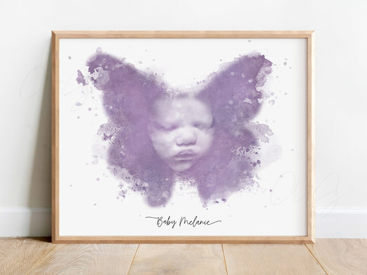Butterfly Watercolor Ultrasound Art