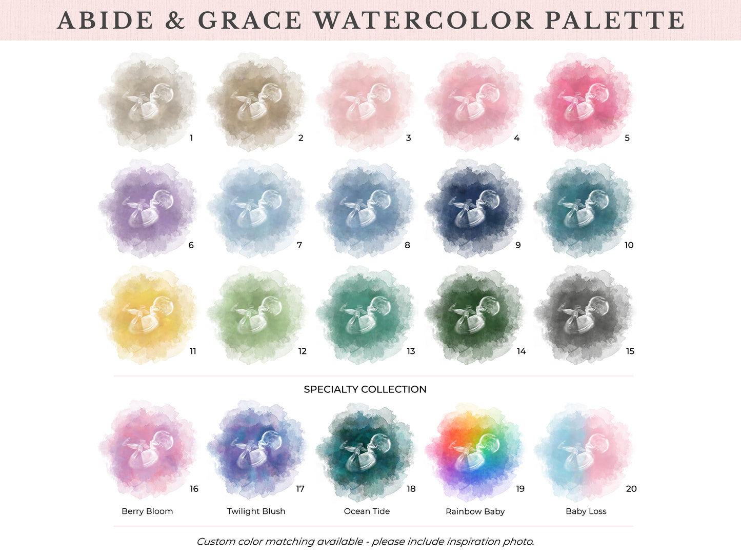 Modern Circle Watercolor Ultrasound Art