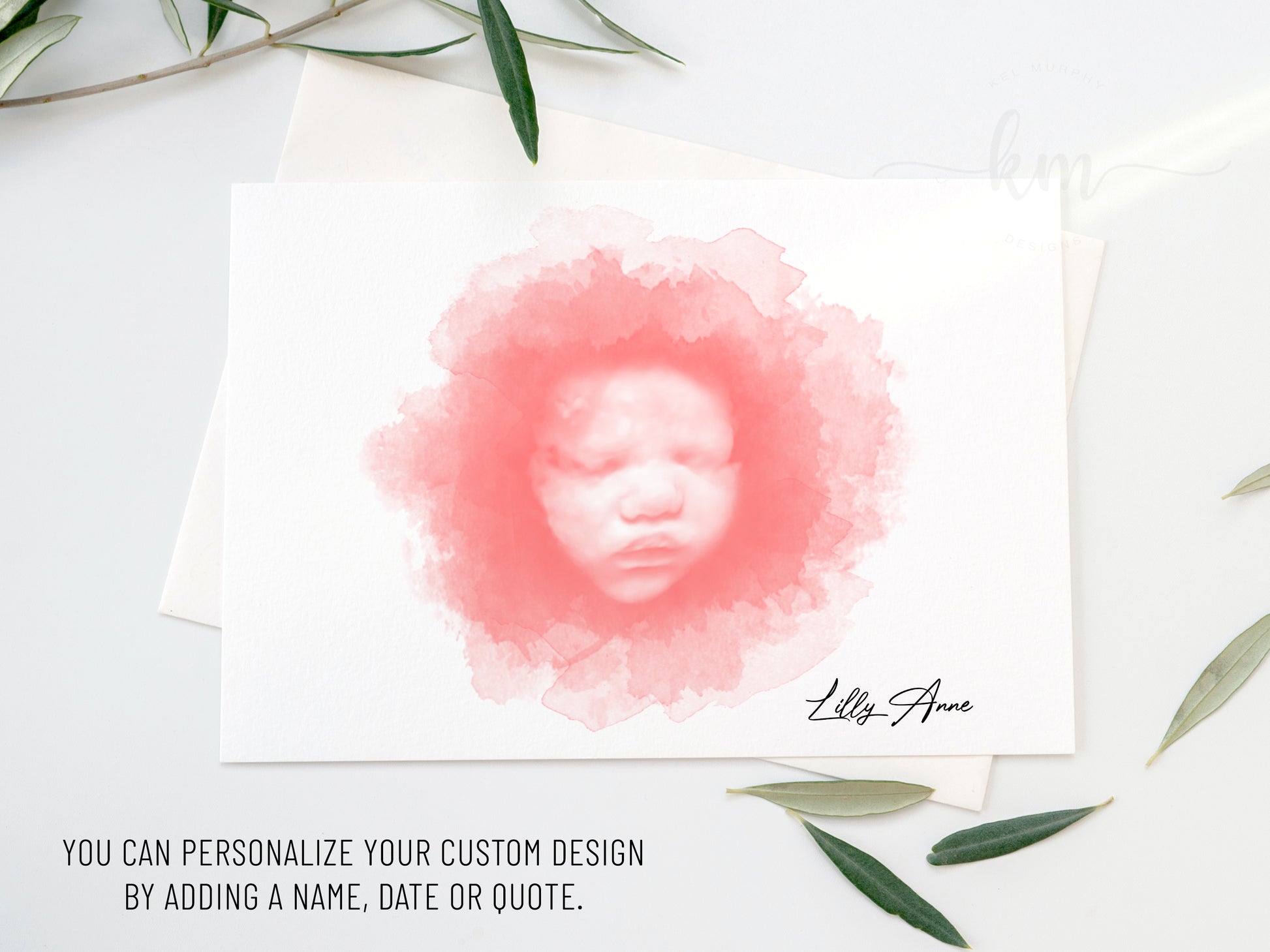 Hand-painted 3D ultrasound keepsake for pregnancy loss memorial


