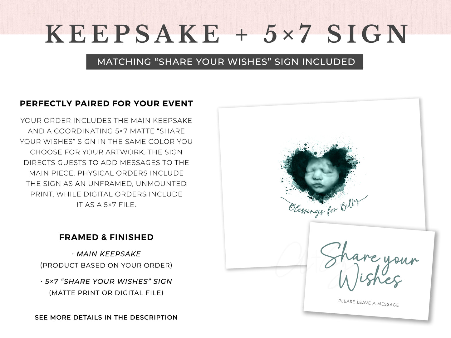 Baby Shower Guestbook Art with Splatter Heart Ultrasound