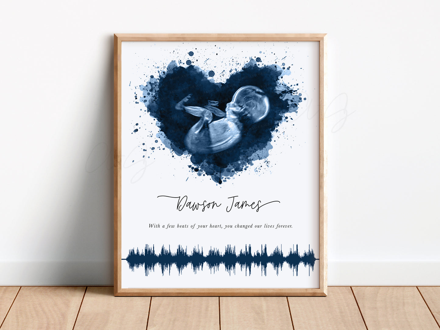 Splatter Heart Ultrasound Art with Baby Heartbeat