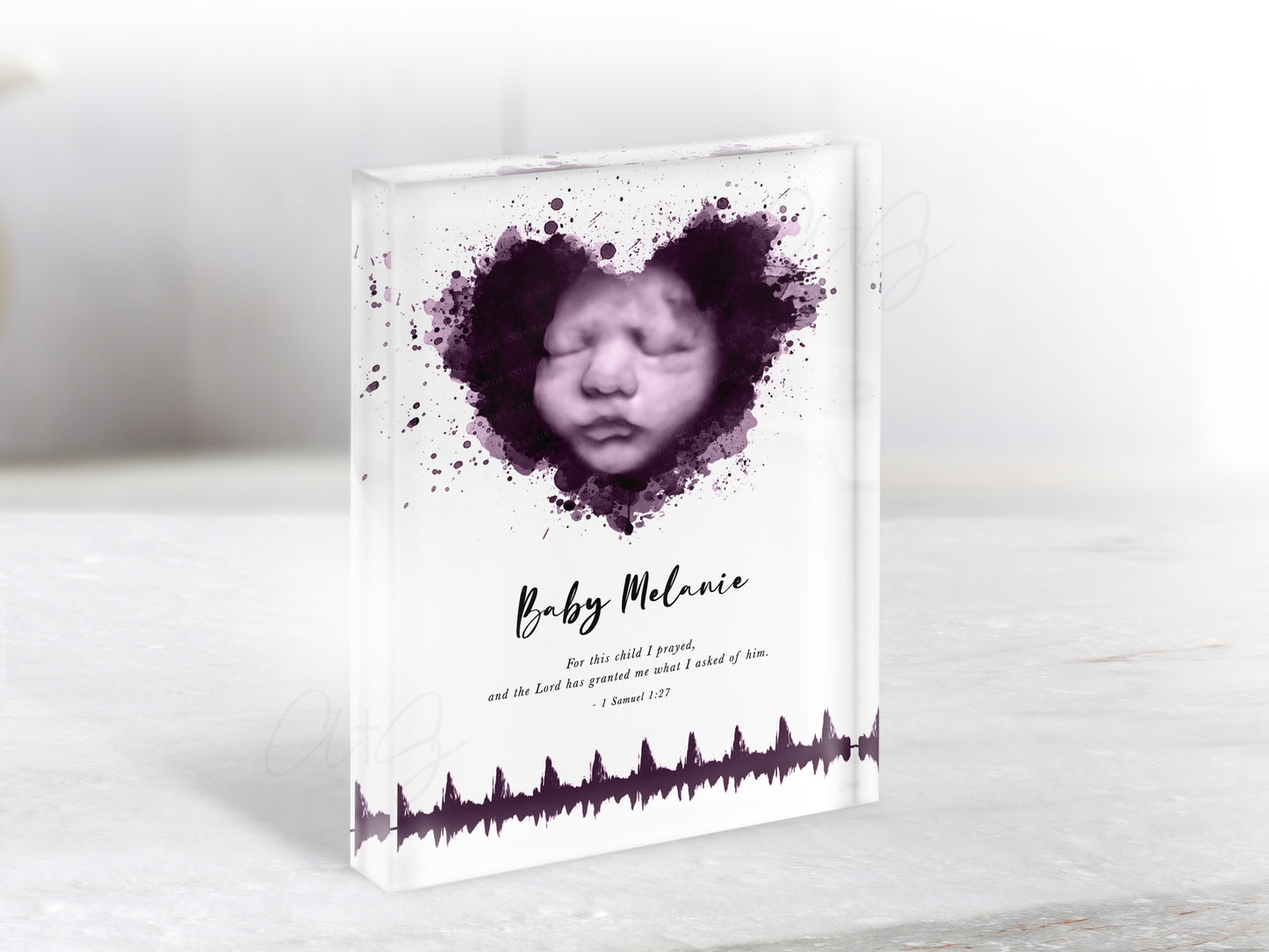 Splatter Heart Ultrasound Art with Baby Heartbeat