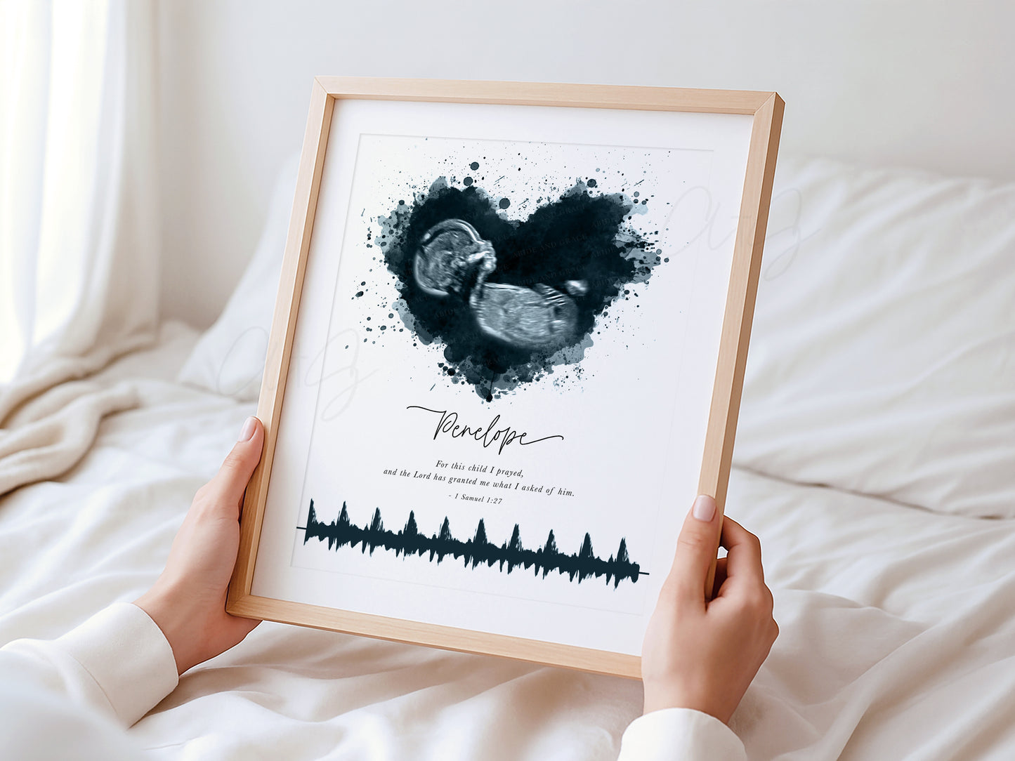 Splatter Heart Ultrasound Art with Baby Heartbeat