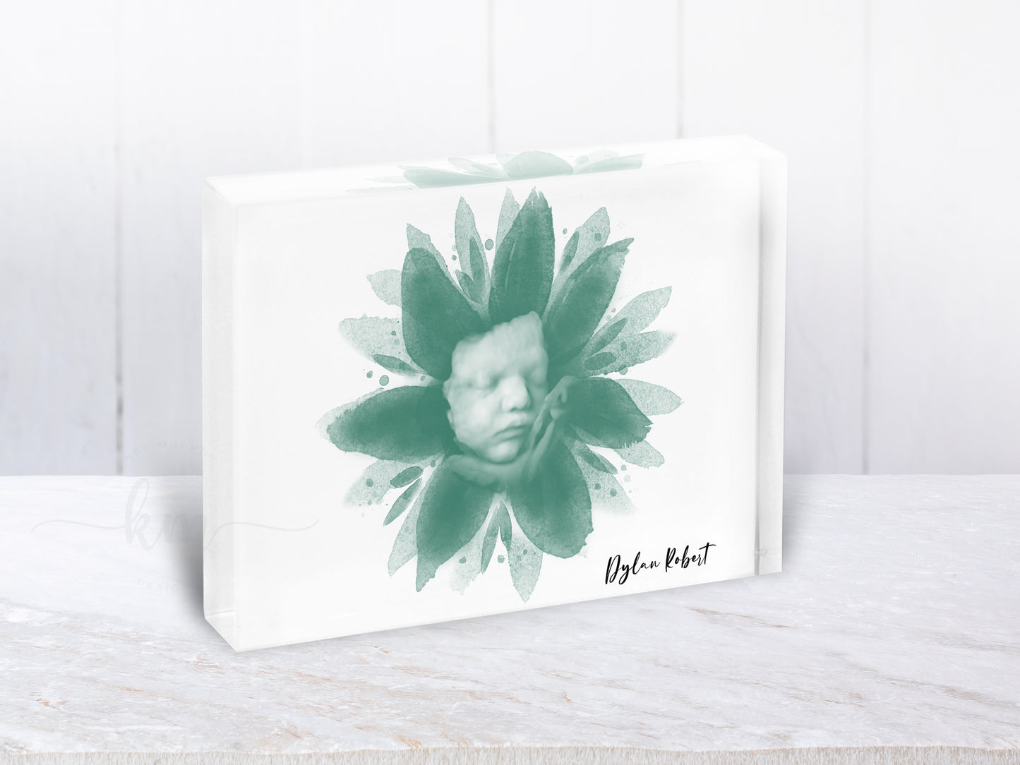 Framed watercolor 3D ultrasound art – meaningful remembrance for baby loss or IVF

