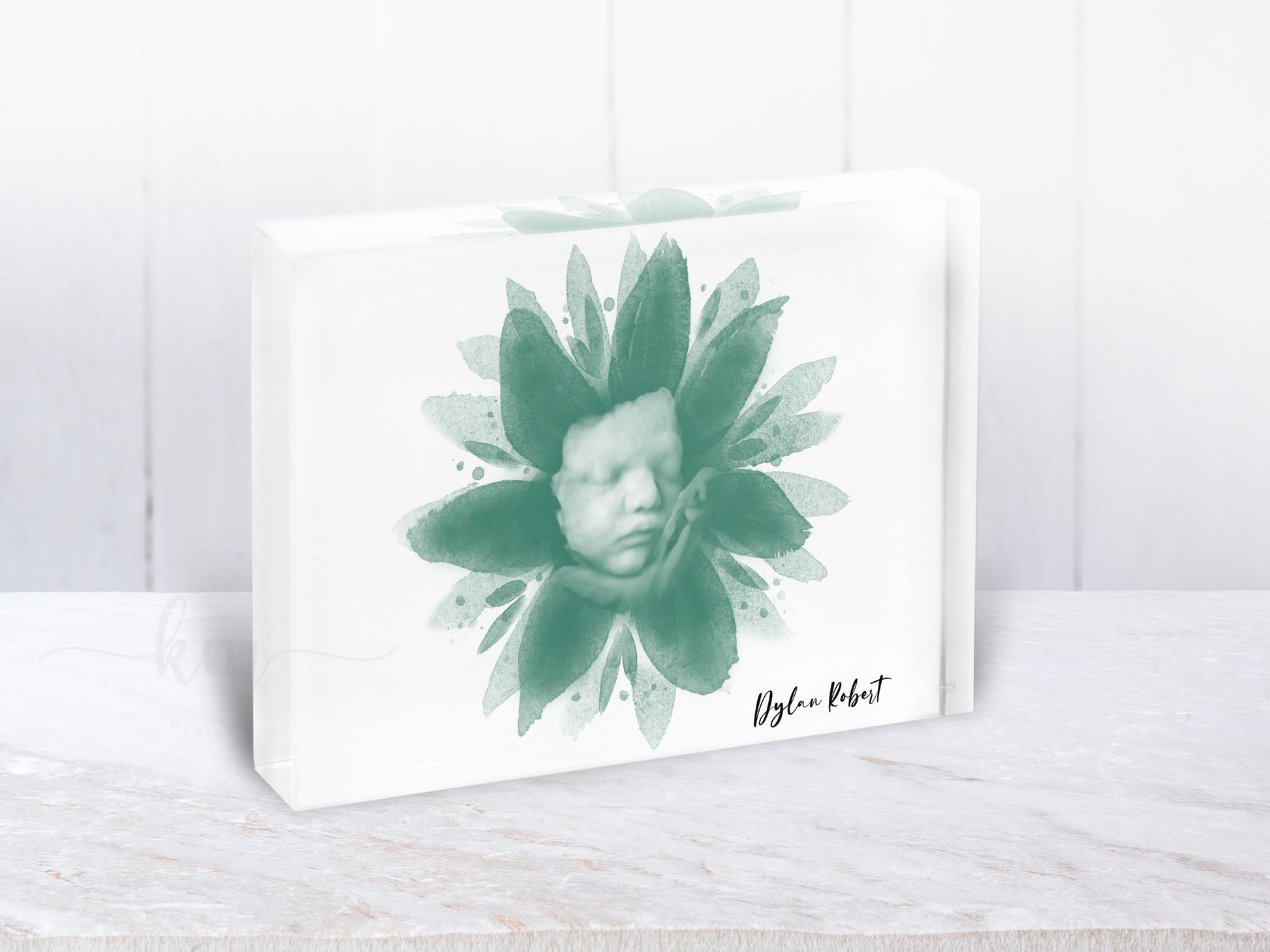 Framed watercolor 3D ultrasound art – meaningful remembrance for baby loss or IVF

