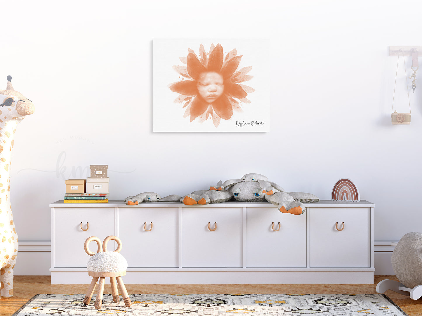 Ultrasound flower keepsake art – custom gift for pregnancy, miscarriage, or baby shower

