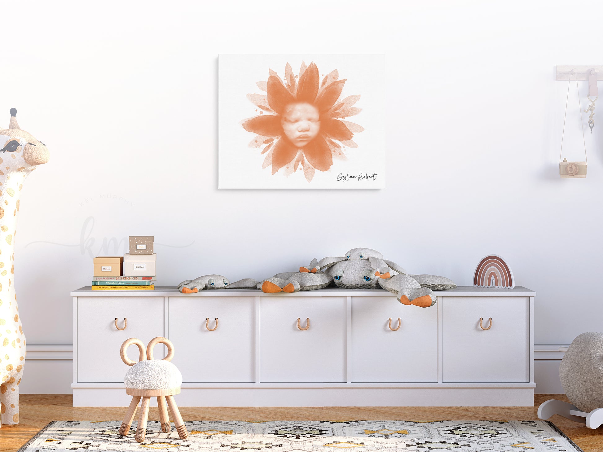 Ultrasound flower keepsake art – custom gift for pregnancy, miscarriage, or baby shower

