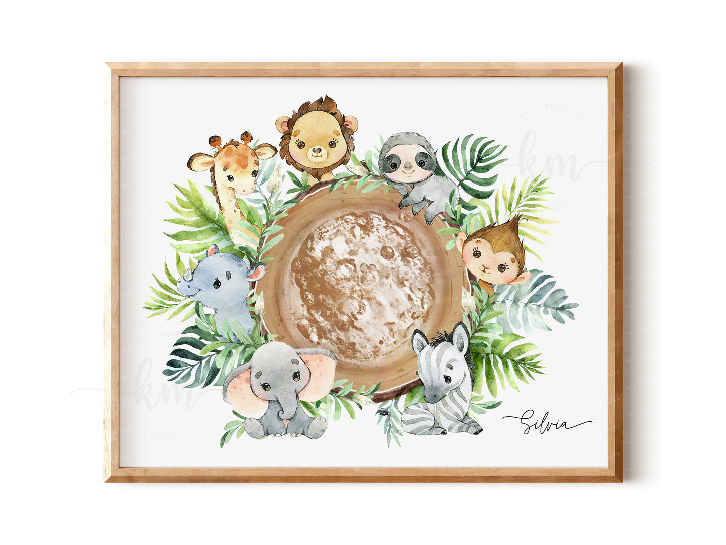 Safari Watercolor IVF Embryo Art