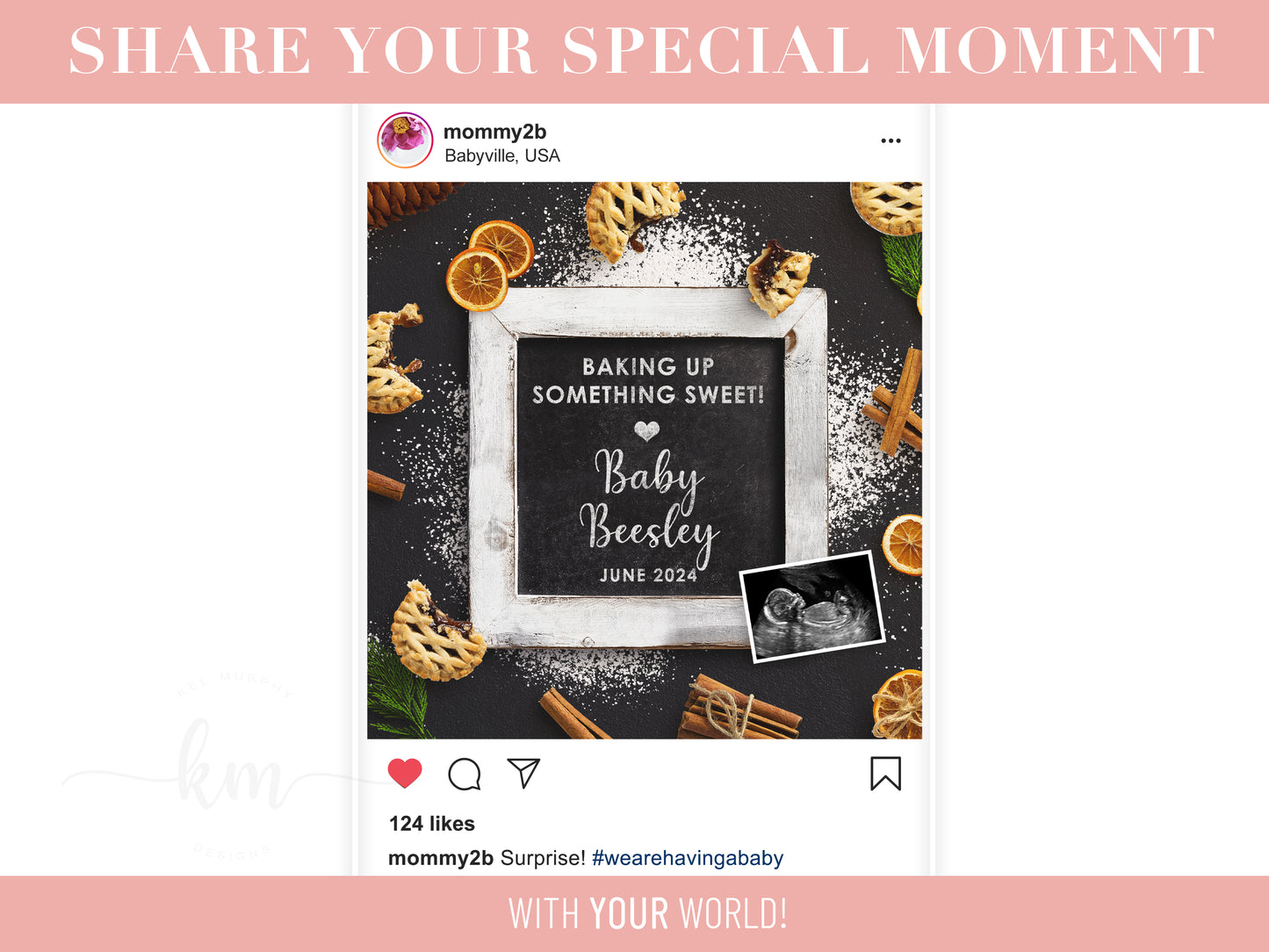 Baking Up Something Sweet Digital Pregnancy Announcement