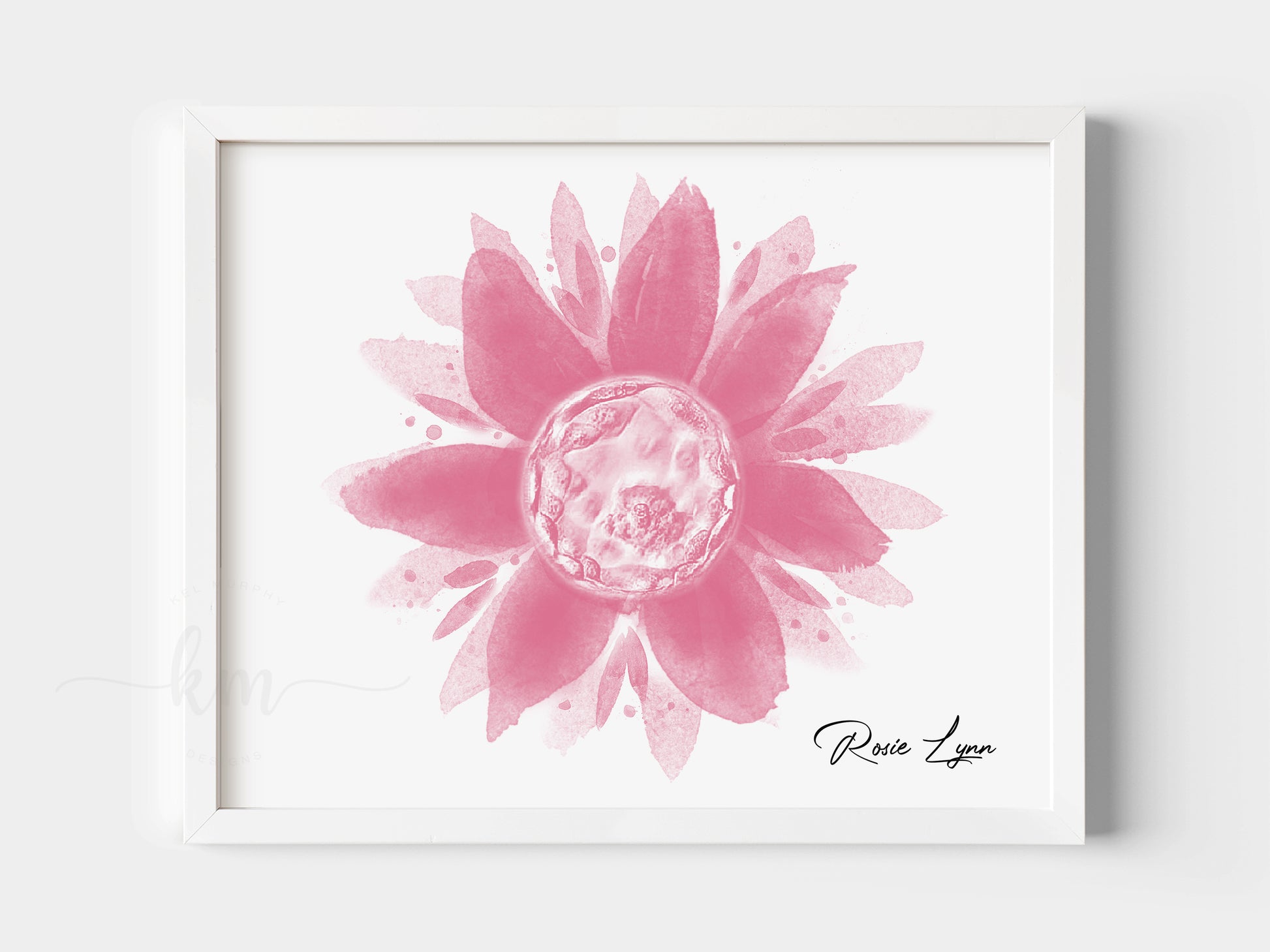 Watercolor flower embryo art for IVF or baby loss gift

