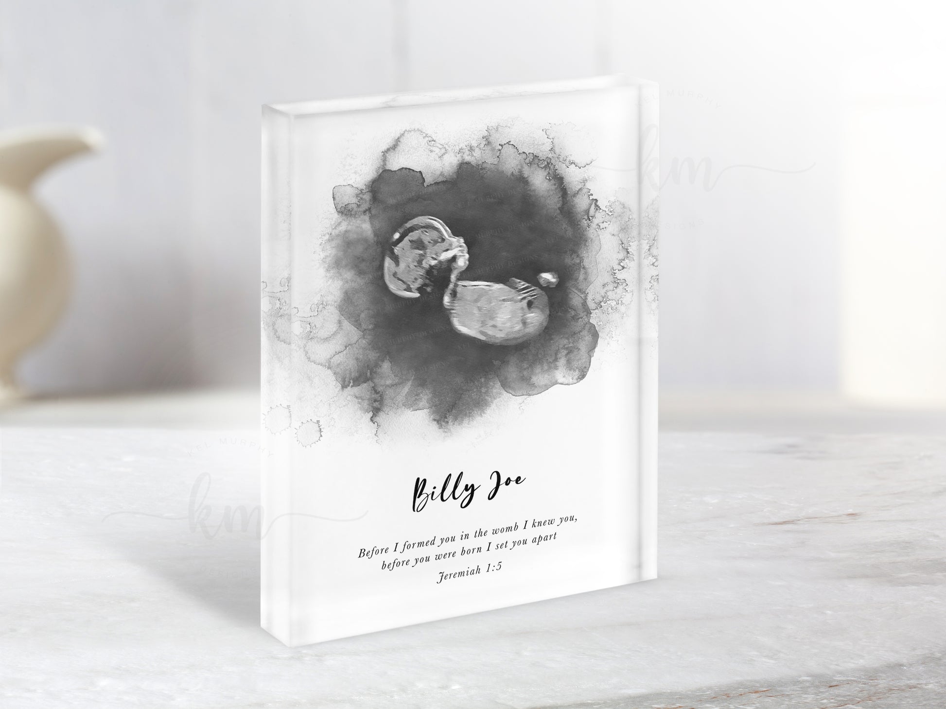 Ultrasound memorial or new mom gift with custom text

