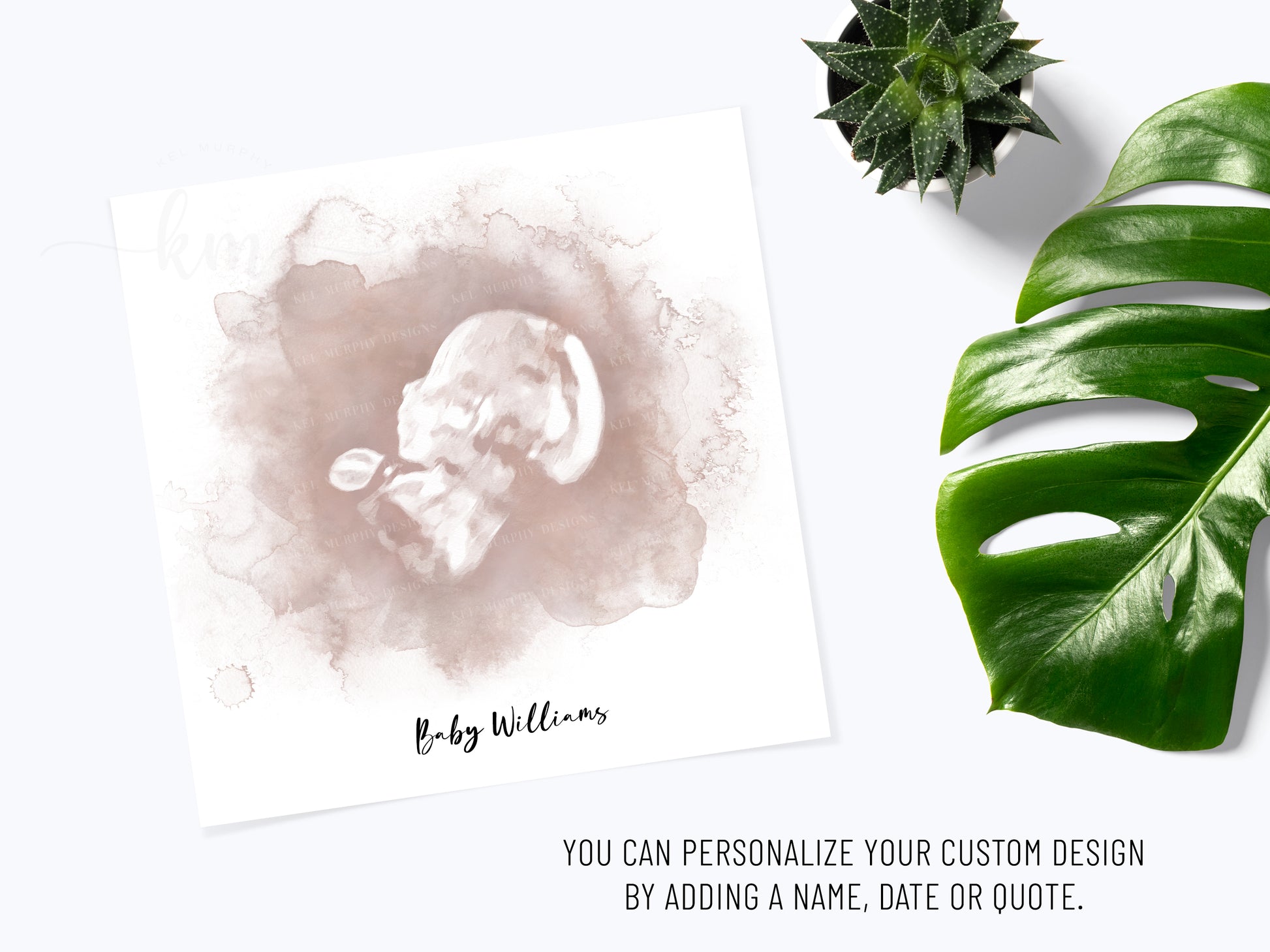 Ultrasound art print designed as a keepsake gift

