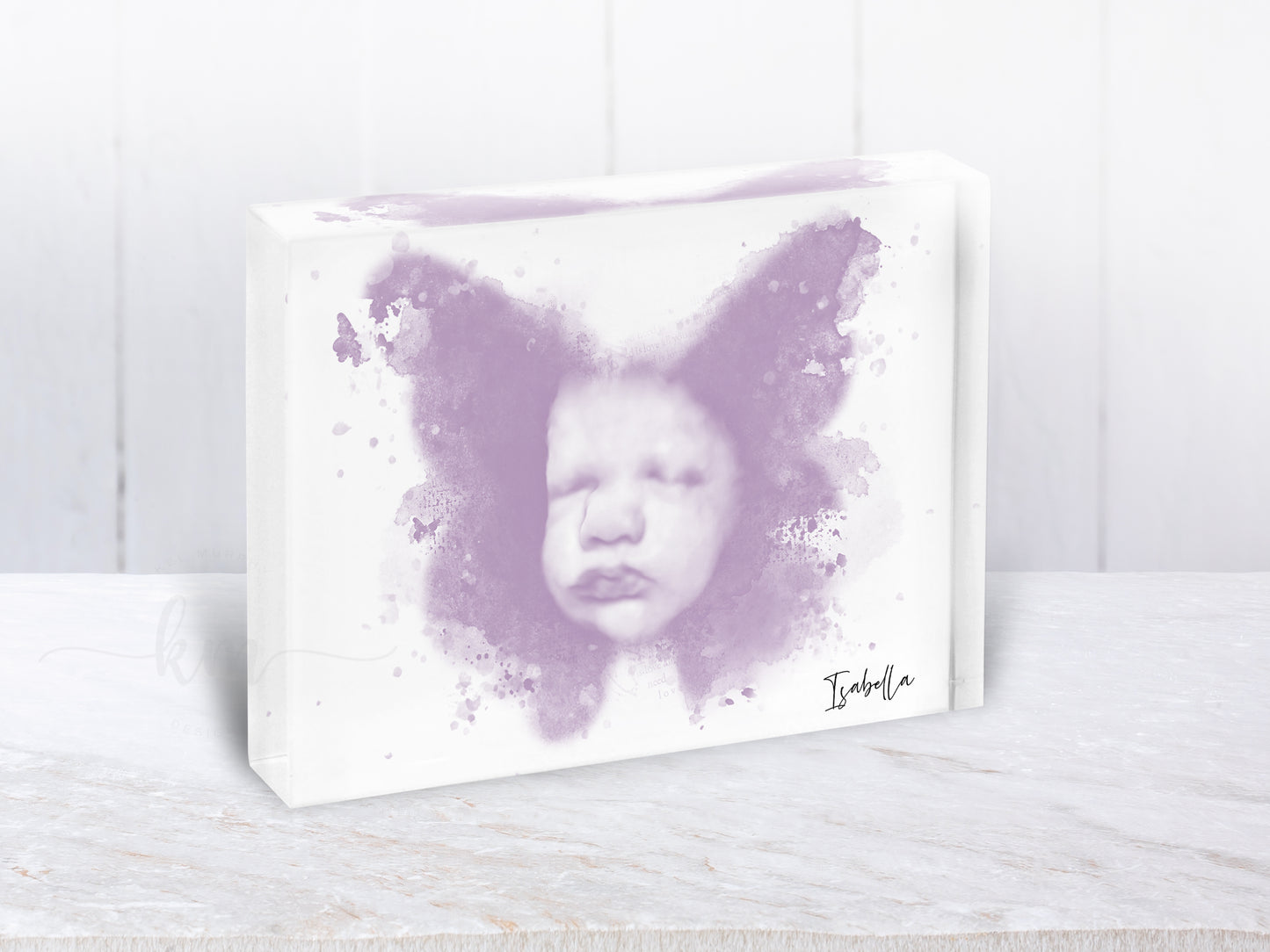 Pregnancy loss gift with butterfly and ultrasound artwork

