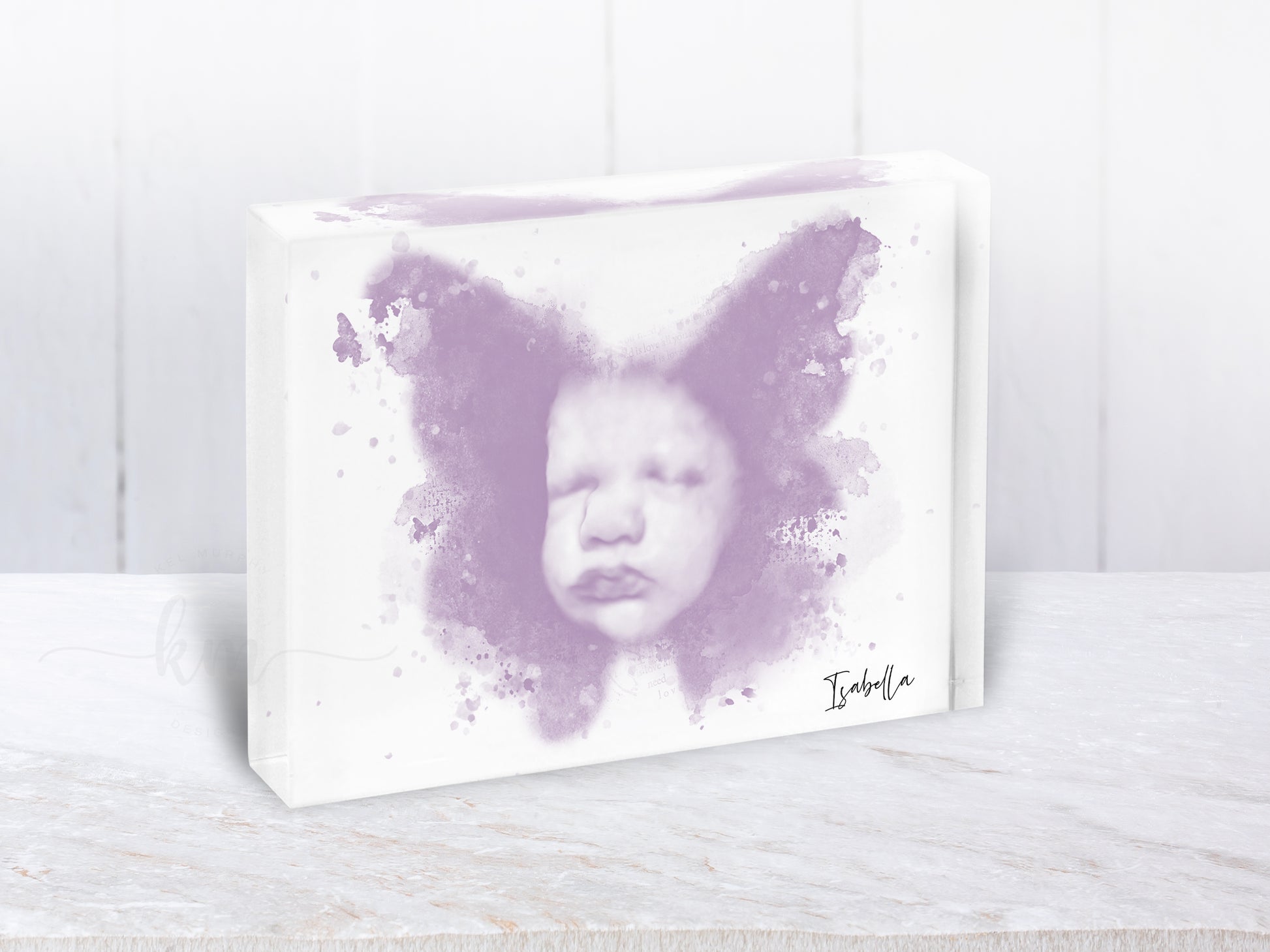 Pregnancy loss gift with butterfly and ultrasound artwork

