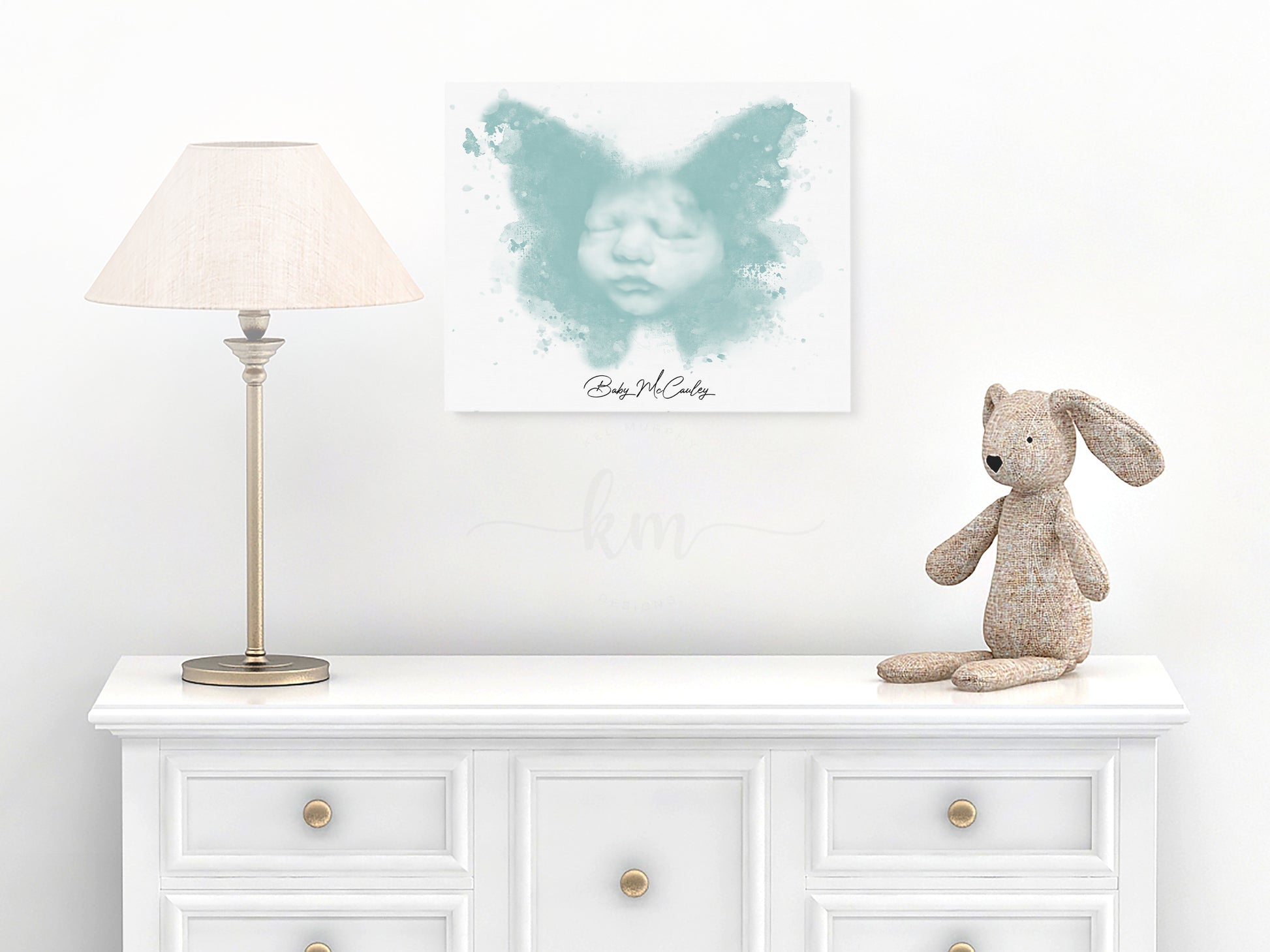 Personalized miscarriage gift with watercolor butterfly design

