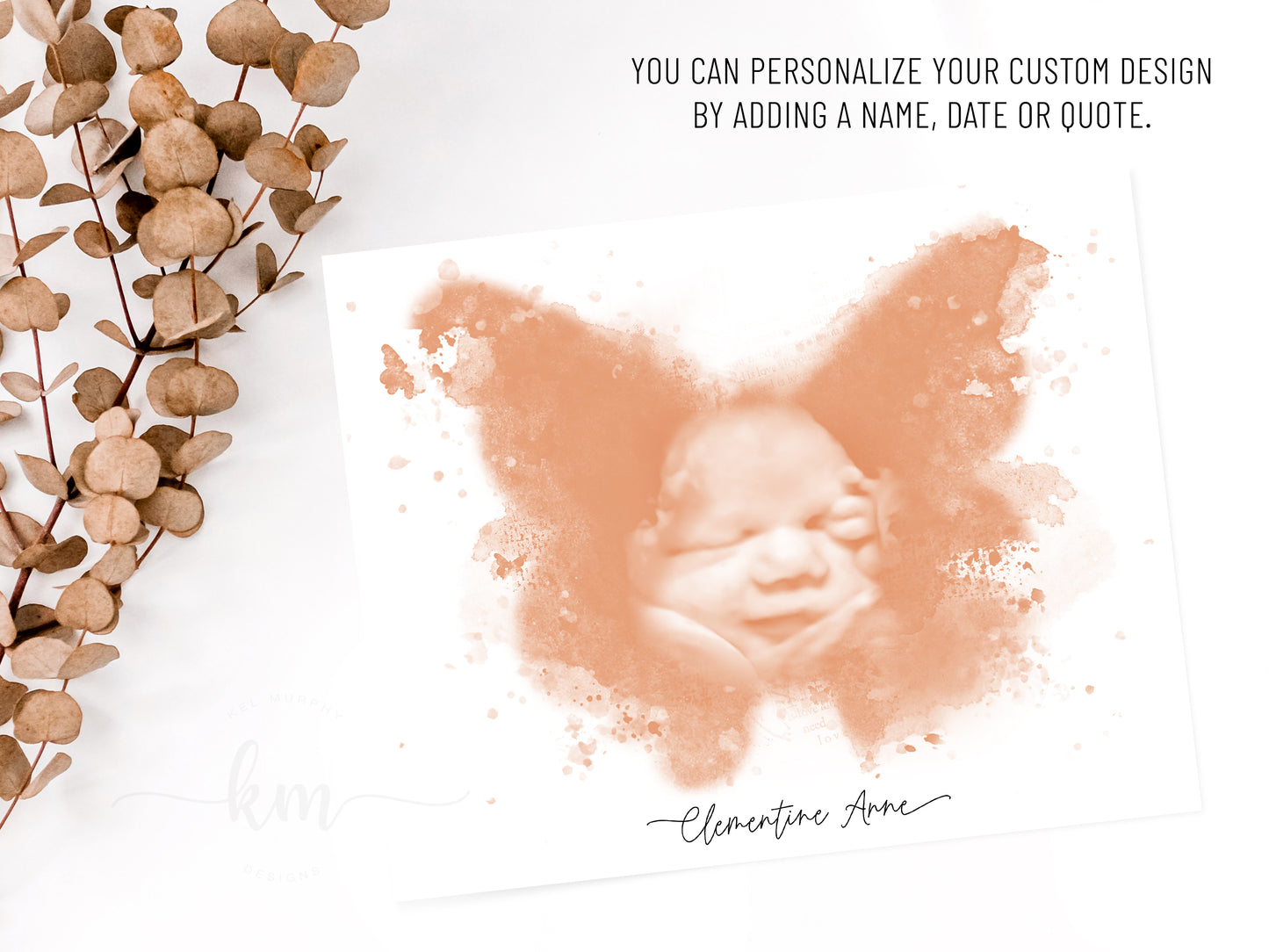 Memorial ultrasound design with butterfly symbol of remembrance

