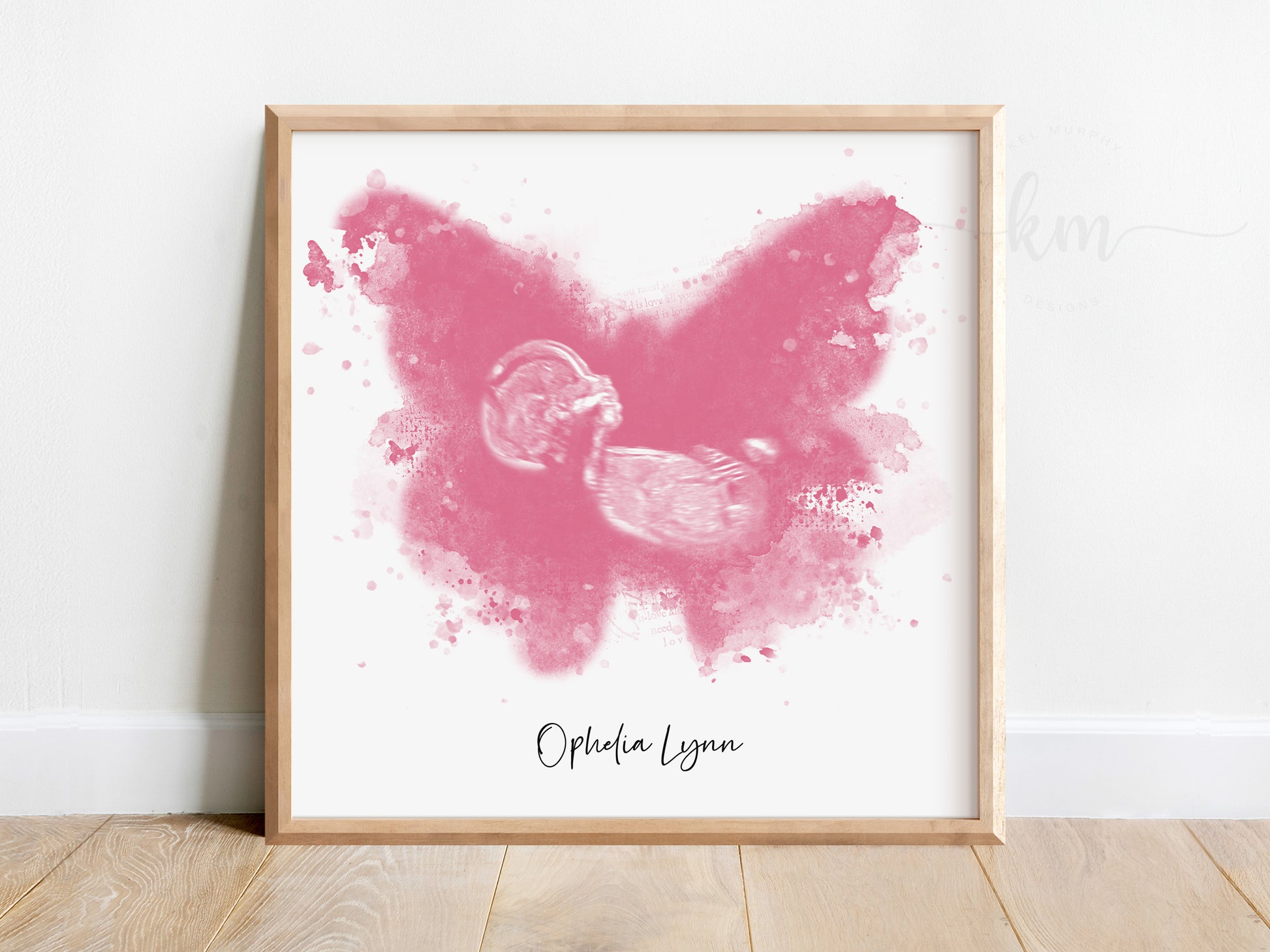 Personalized butterfly ultrasound art for pregnancy loss remembrance

