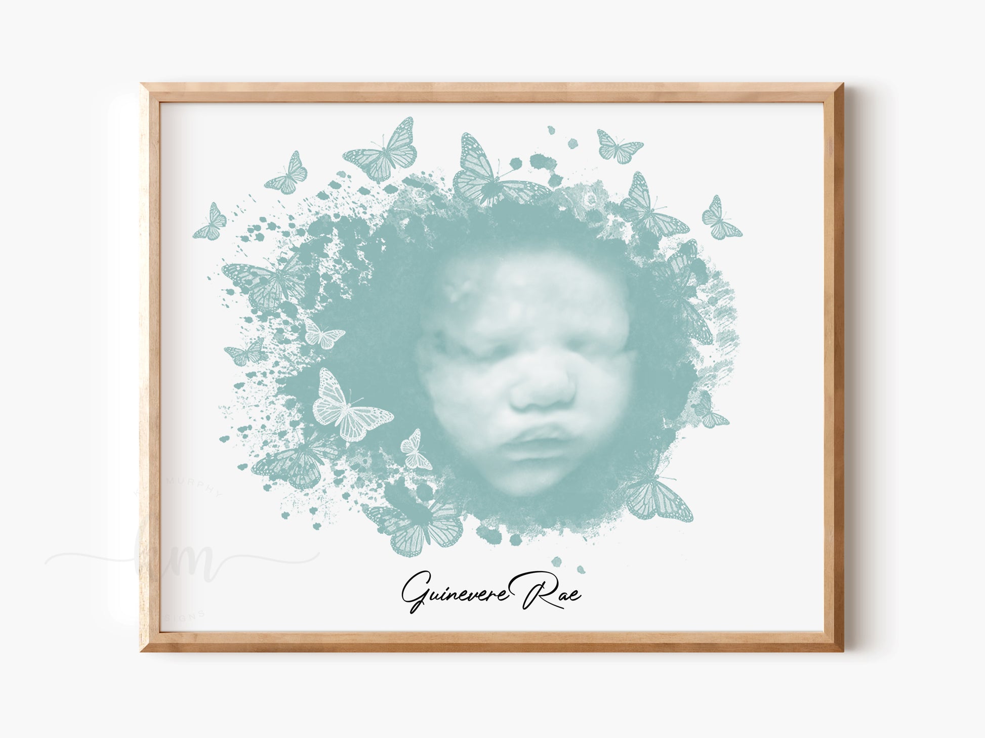Butterfly ultrasound memorial art for honoring a baby's life


