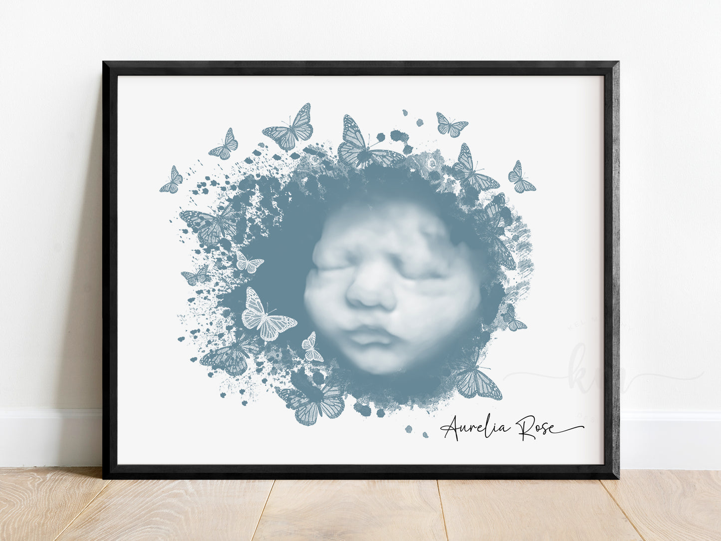 Butterflies Watercolor Ultrasound Art